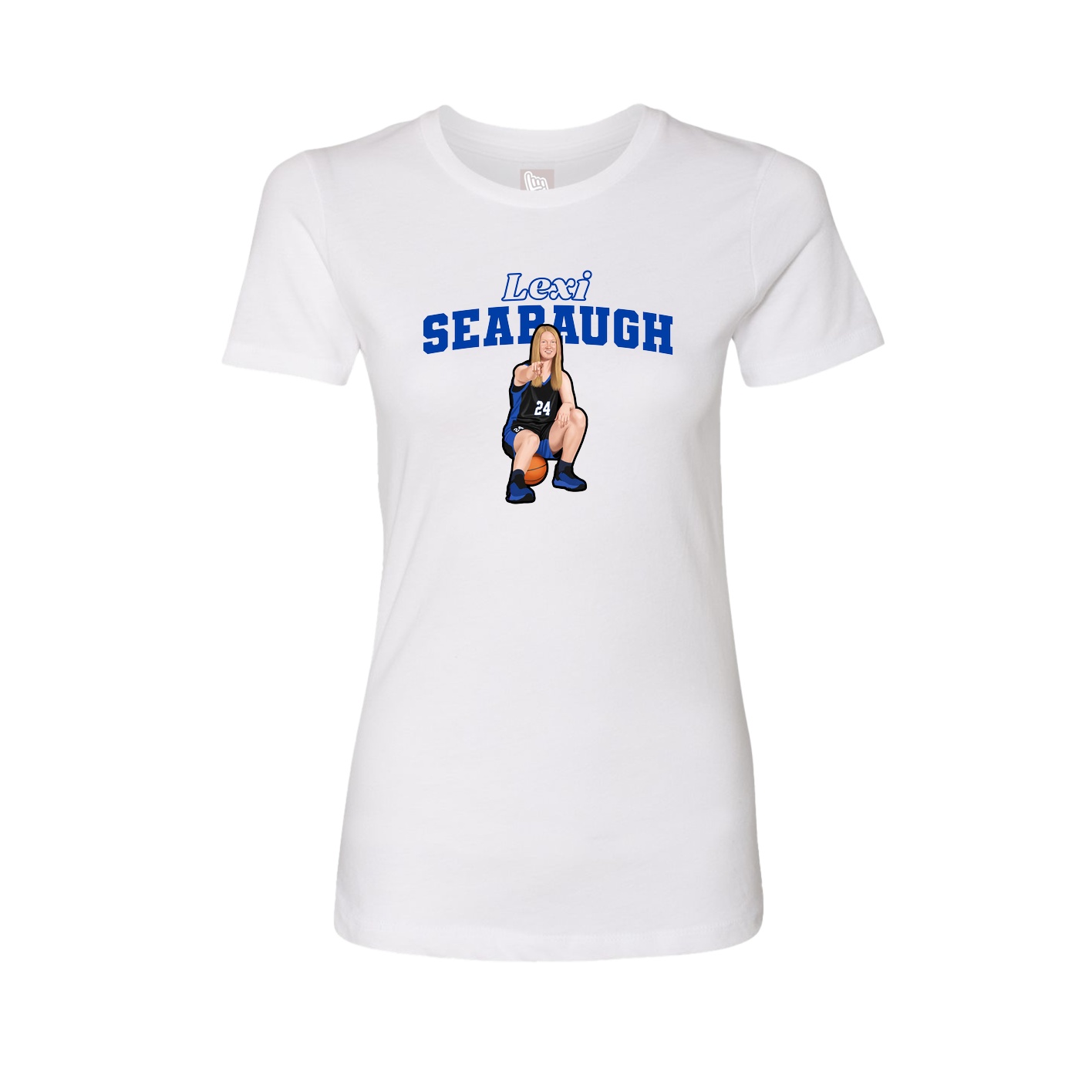 Fitted Women's Tee — Name Arch in White