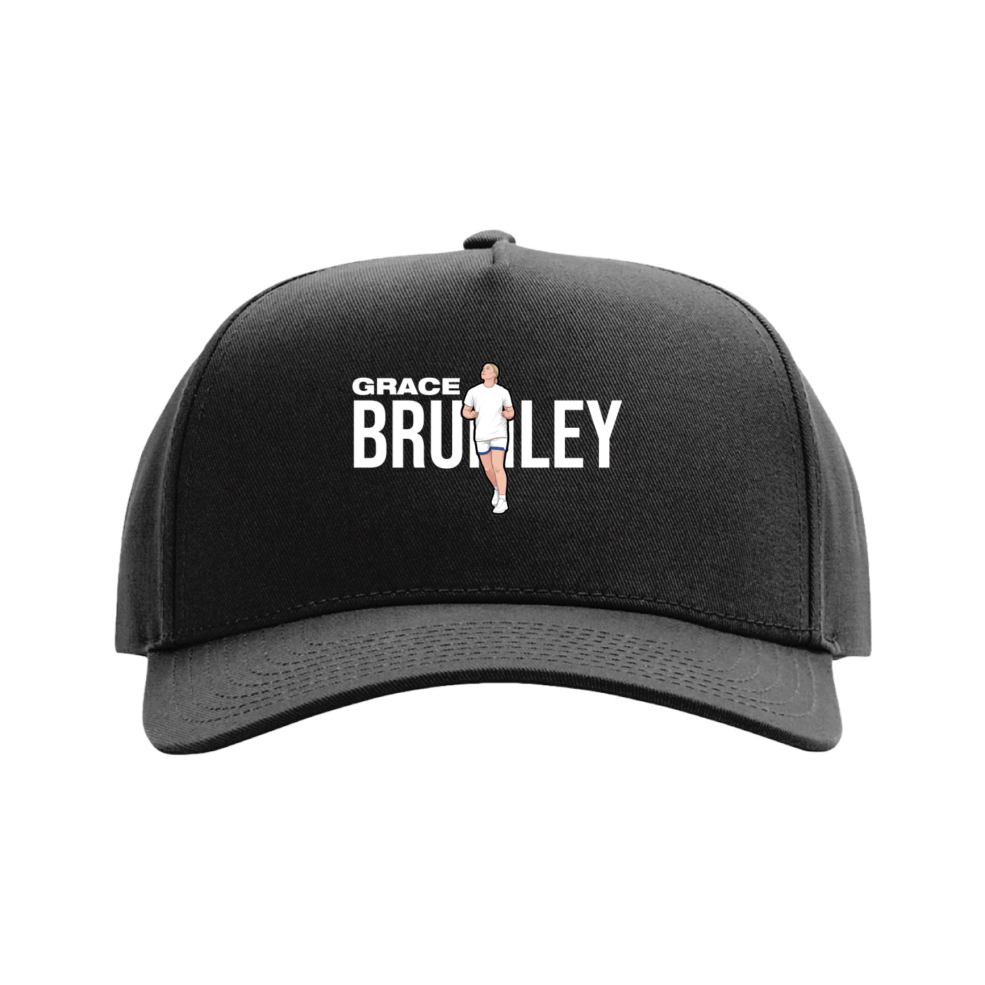 Full Fabric Five-Panel Champ Cap — Player Name in Black