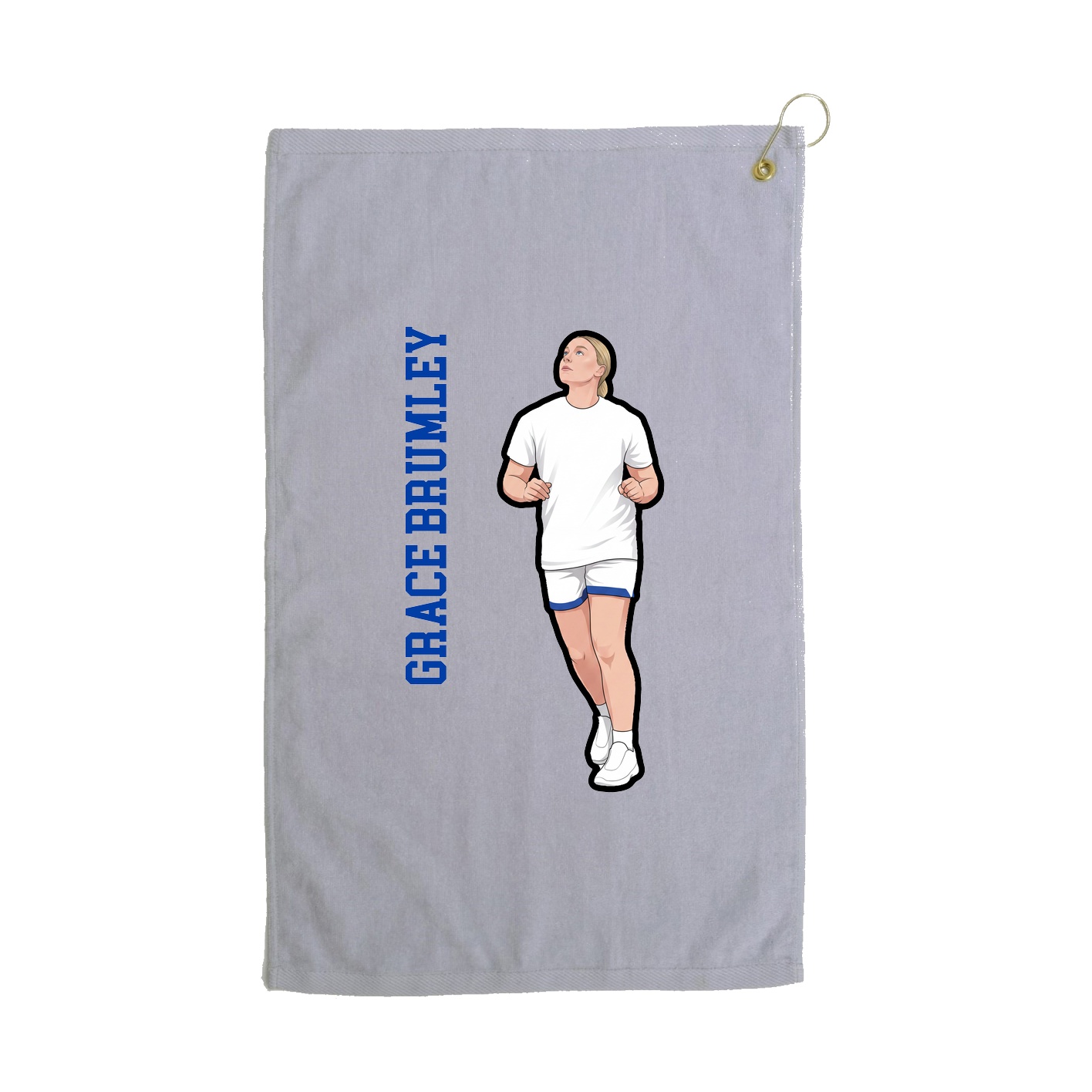 Golf Towel — Name Vertical in Grey