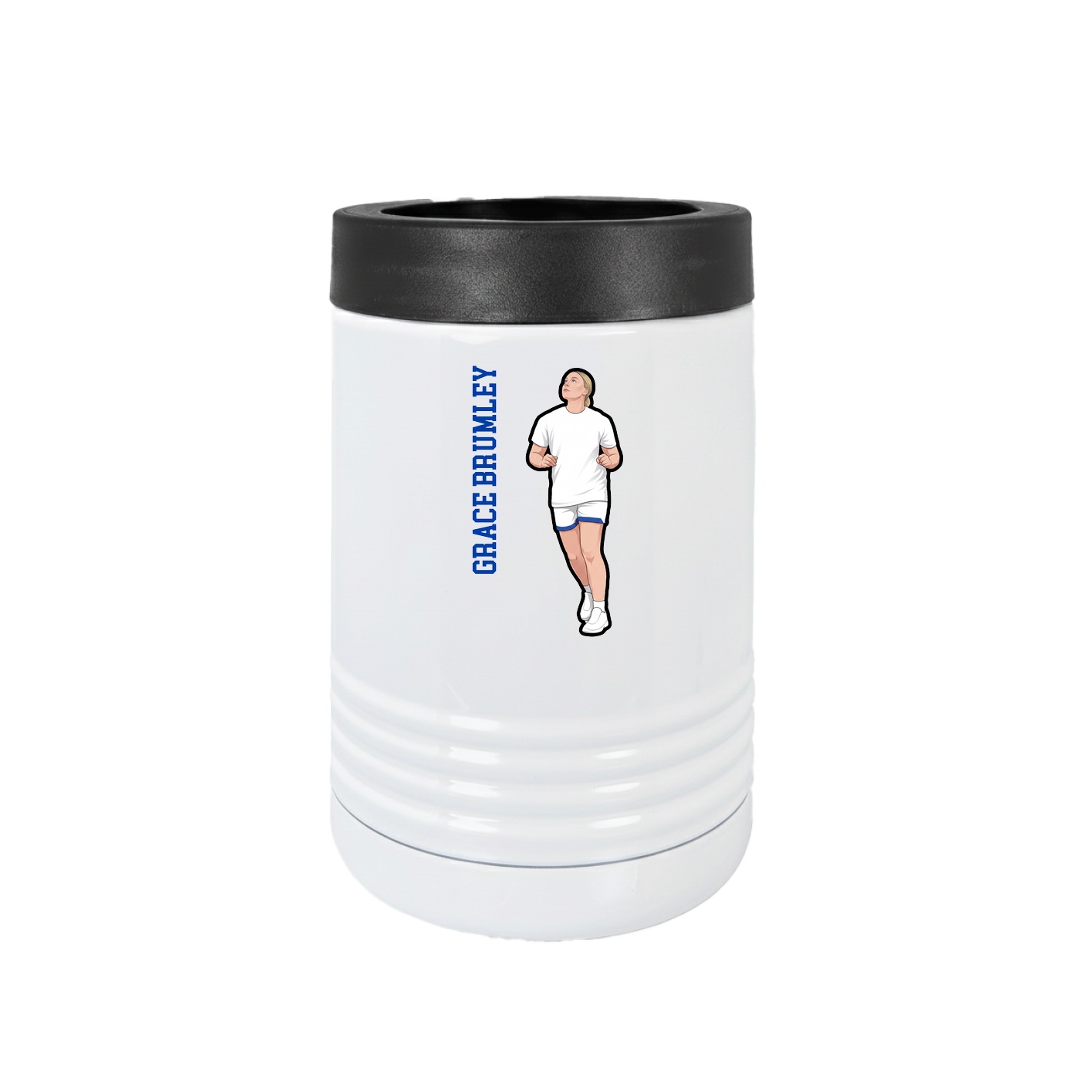 Beverage Holder — Name Vertical in White