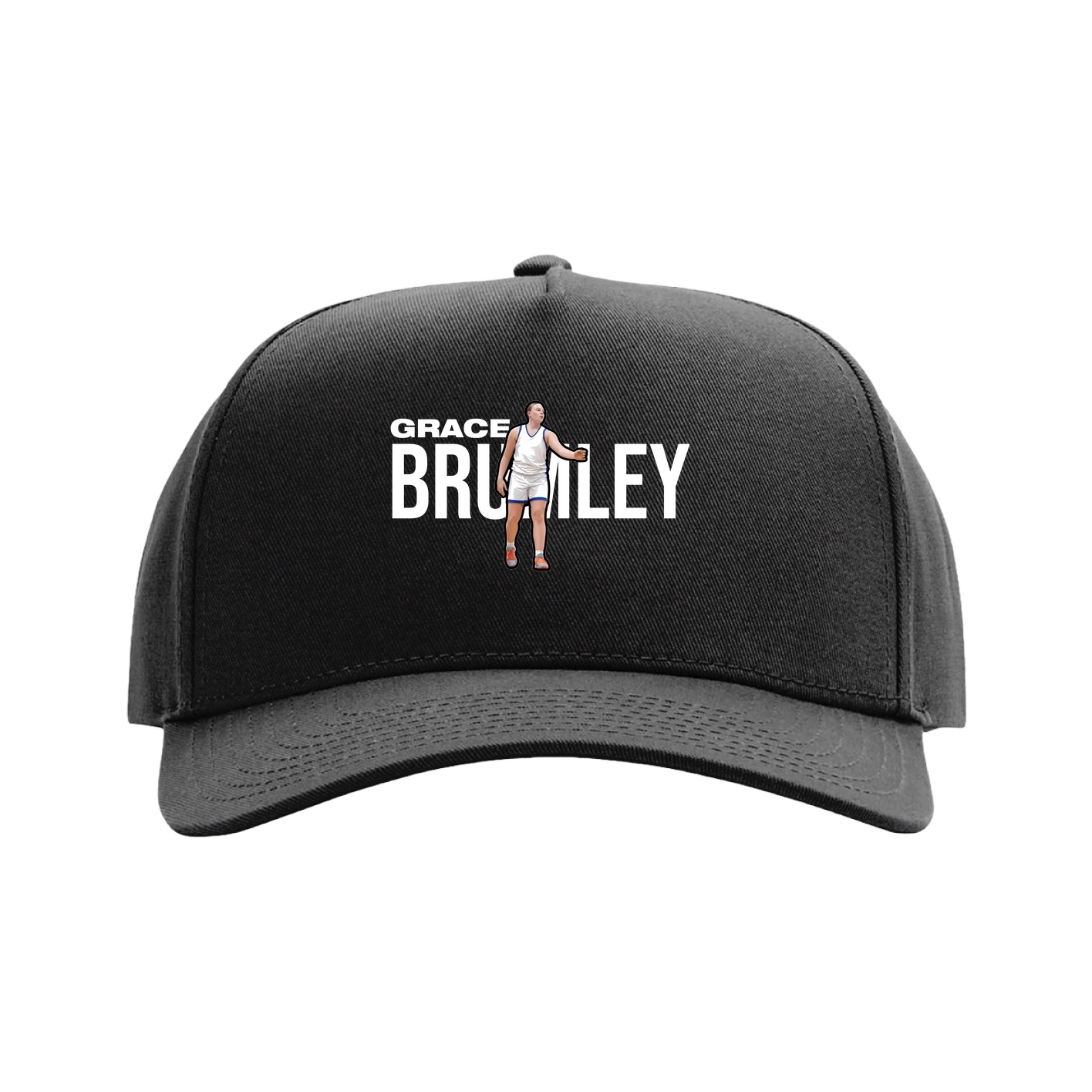 Full Fabric Five-Panel Champ Cap — Player Name in Black