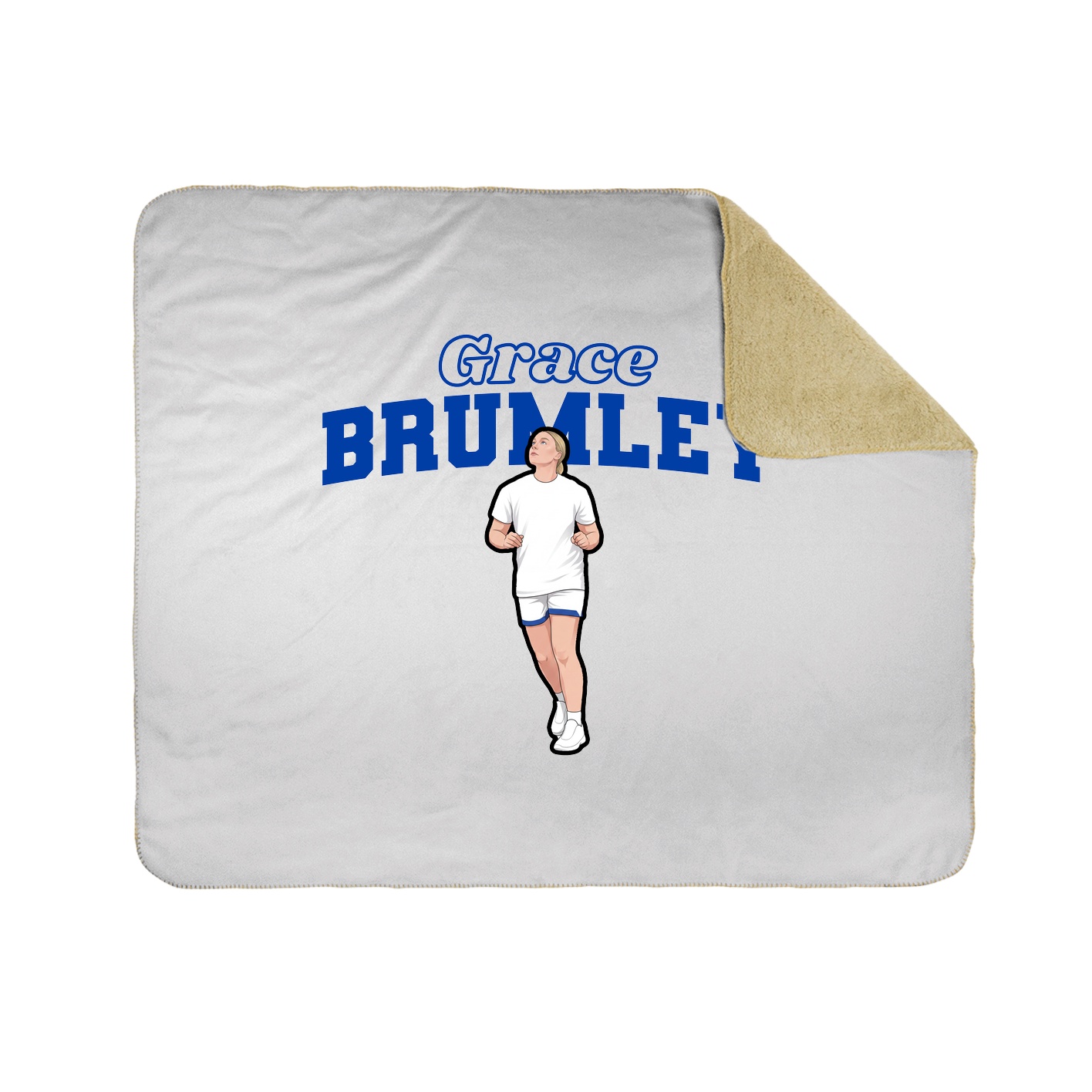 Throw Blanket — Name Arch in White