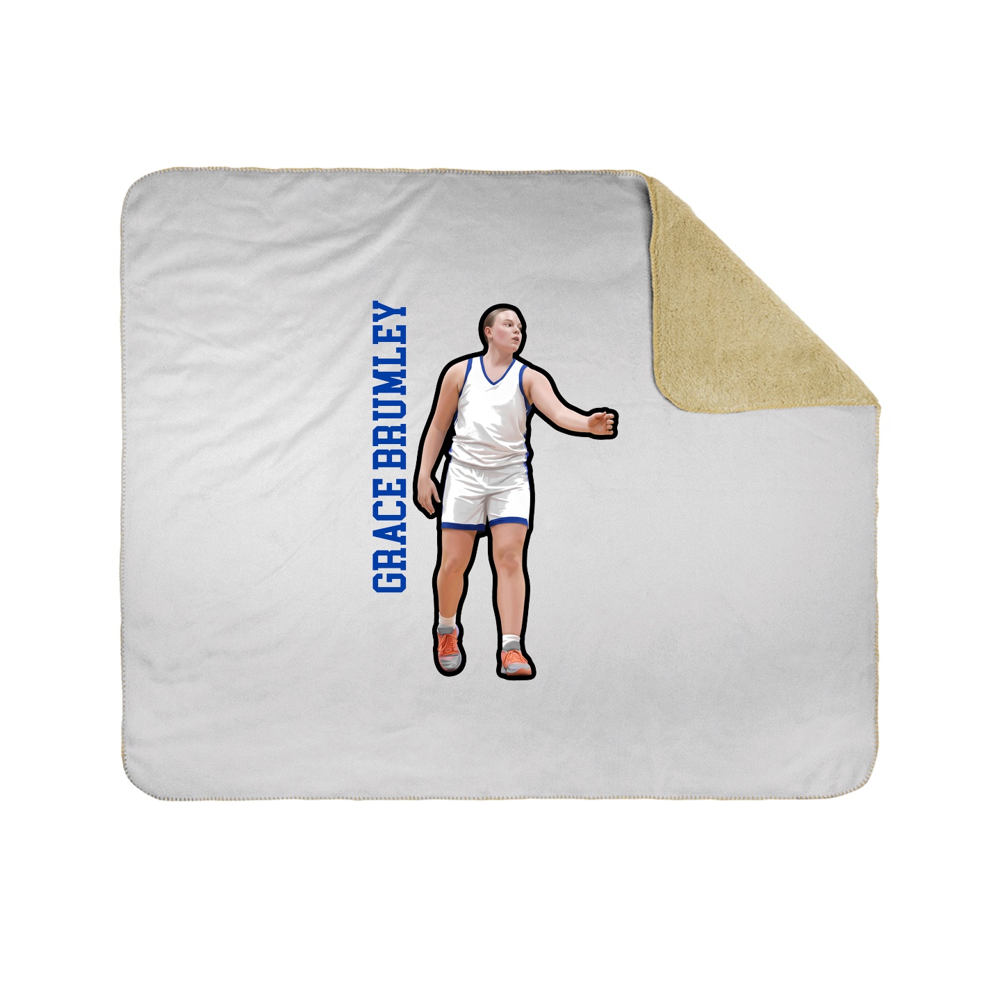 Throw Blanket — Name Vertical in White