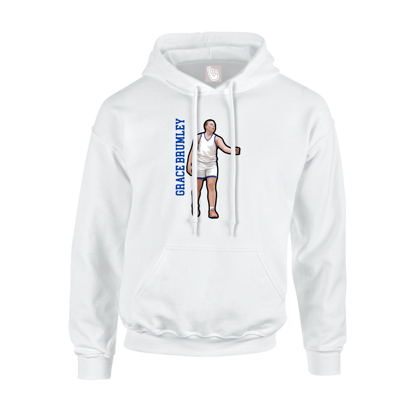 Hoodie — Name Vertical in White
