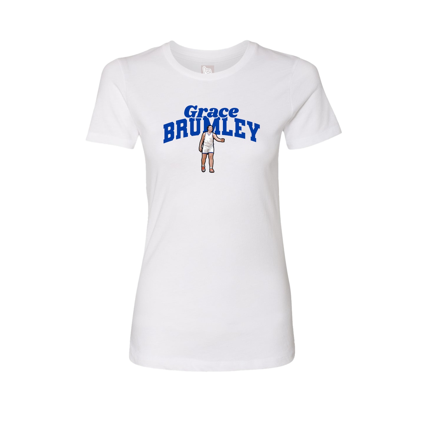Fitted Women's Tee — Signature Arch in White