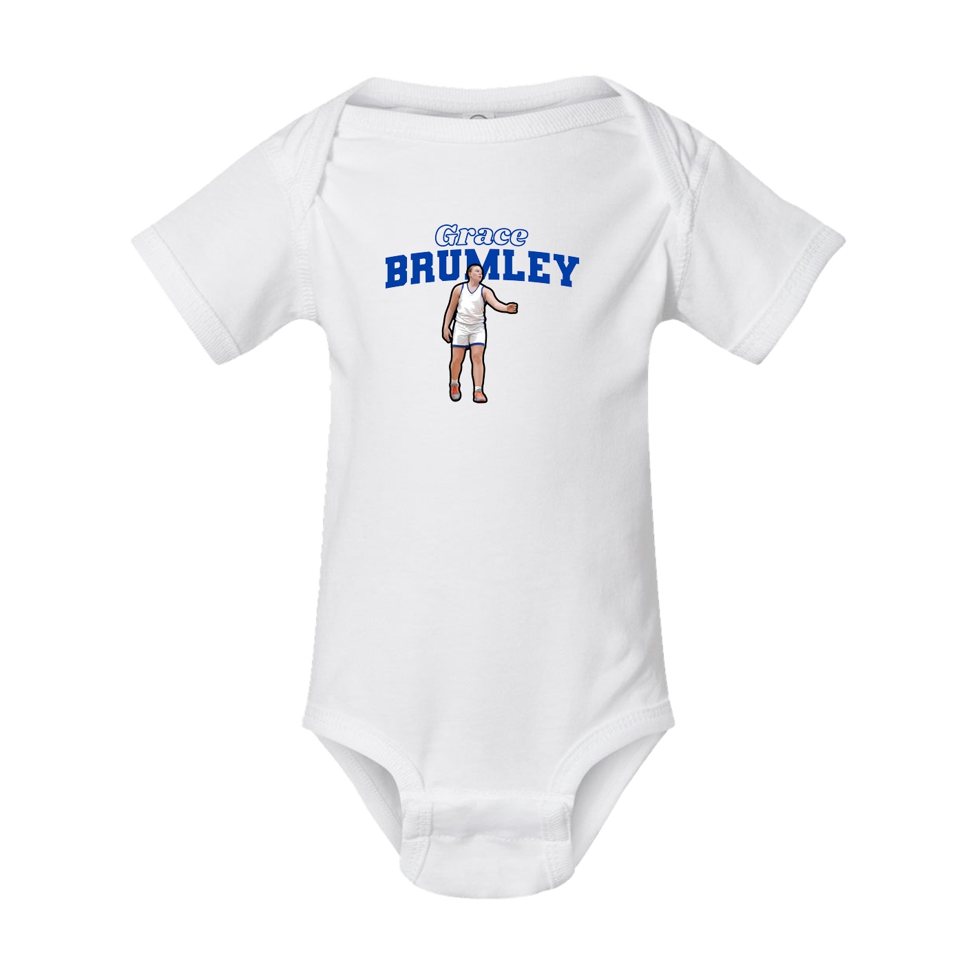 Baby Onesie — Name Arch in White