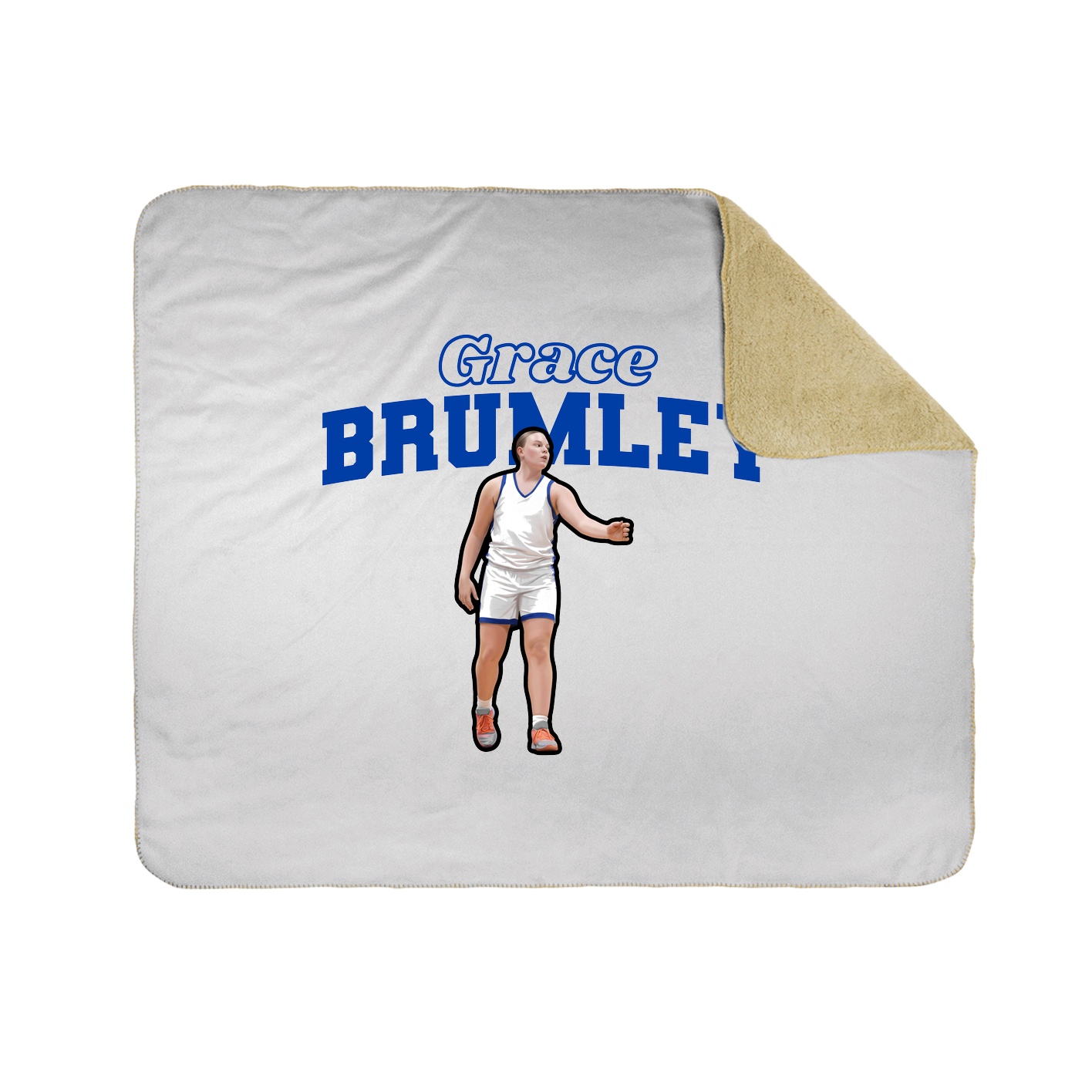Throw Blanket — Name Arch in White