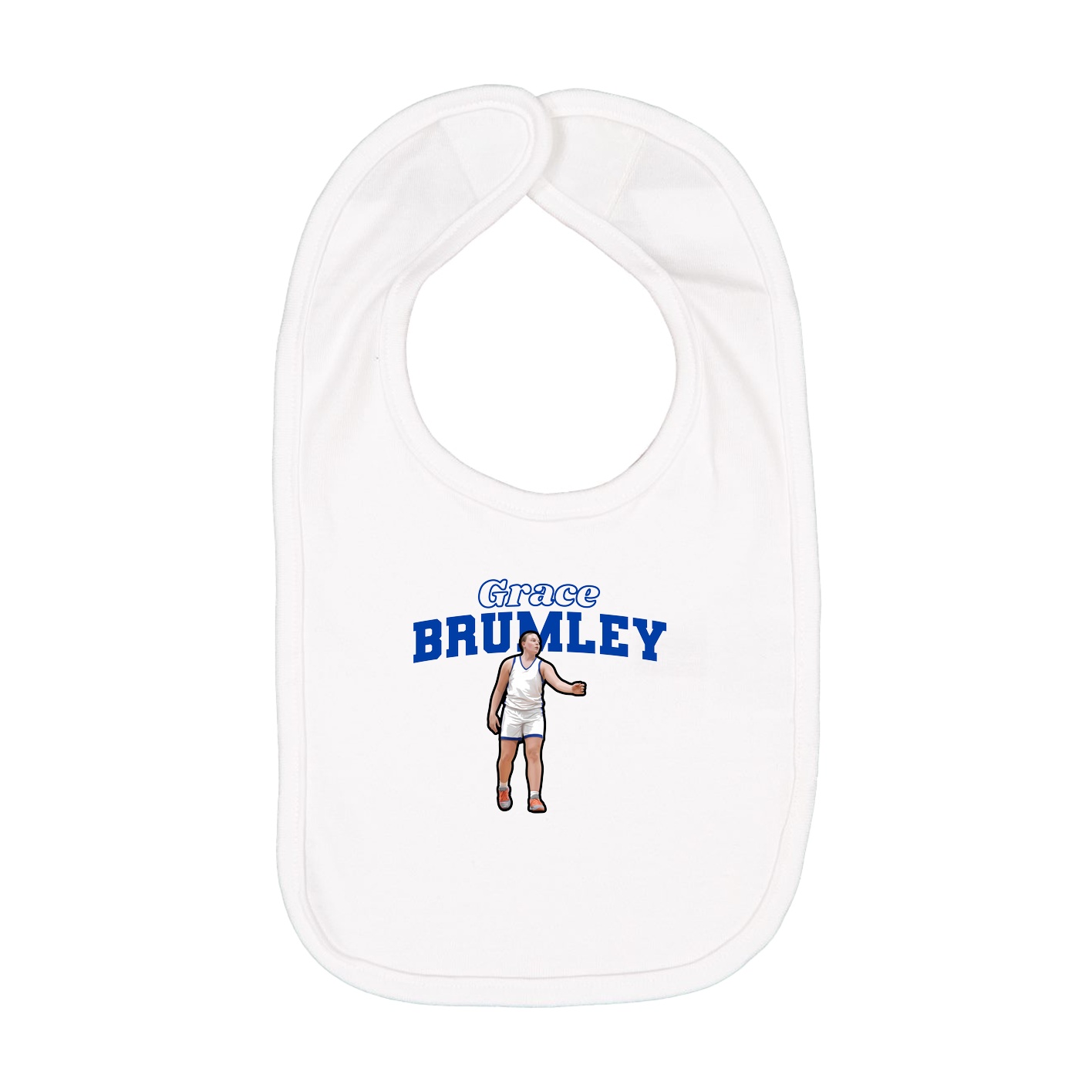 Infant Bib — Name Arch in White