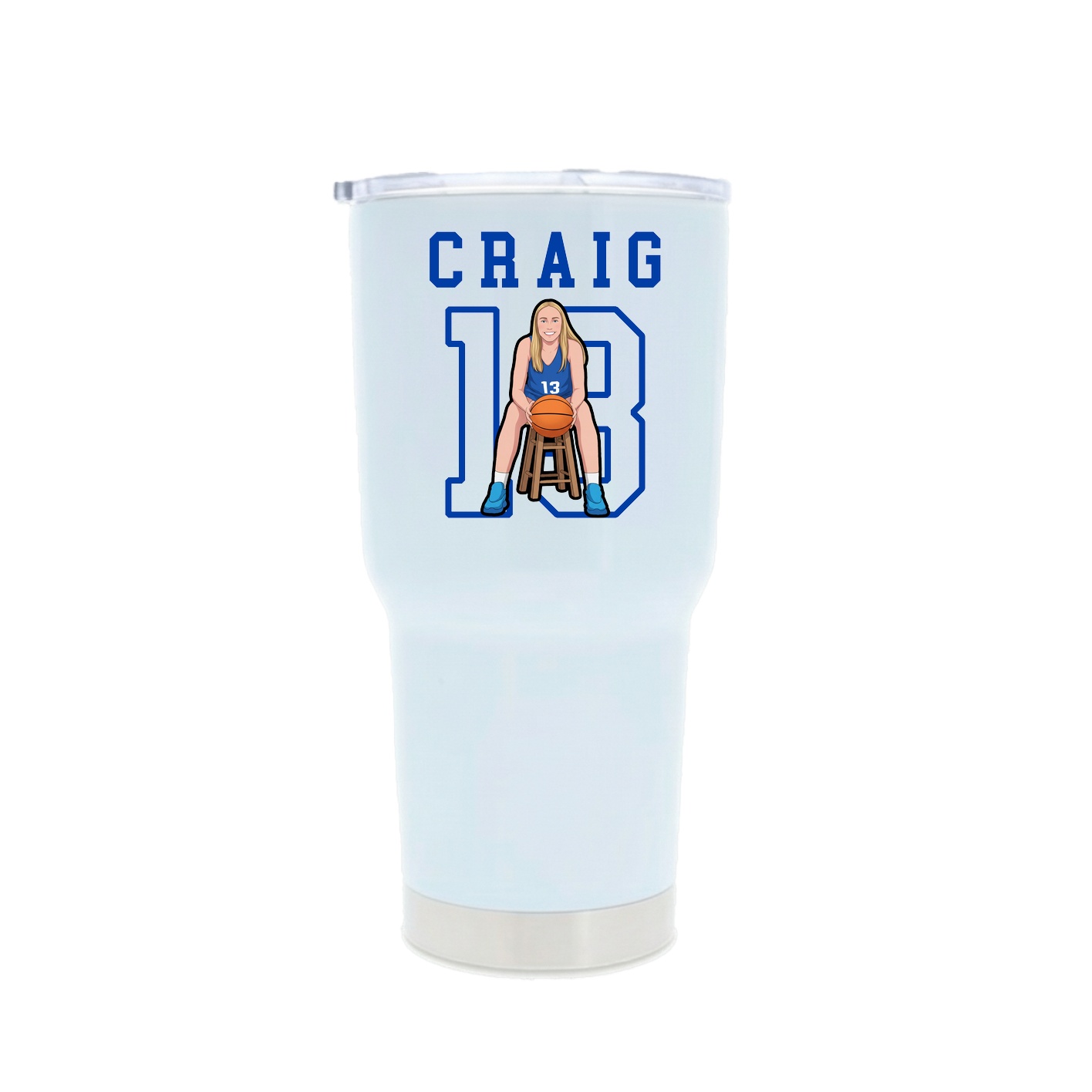 30oz Stainless Steel Tumbler — Shirsey in White
