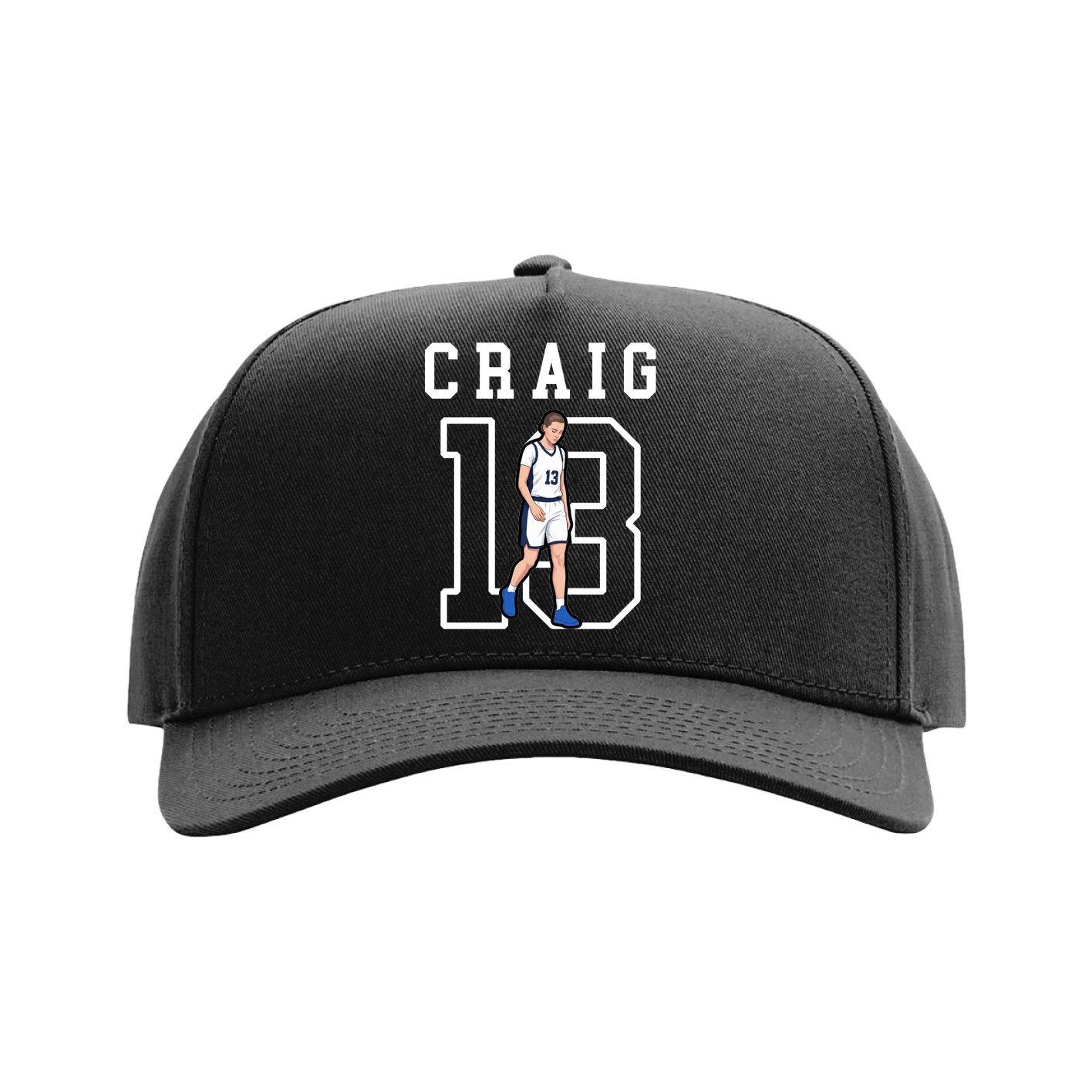 Full Fabric Five-Panel Champ Cap — Shirsey in Black