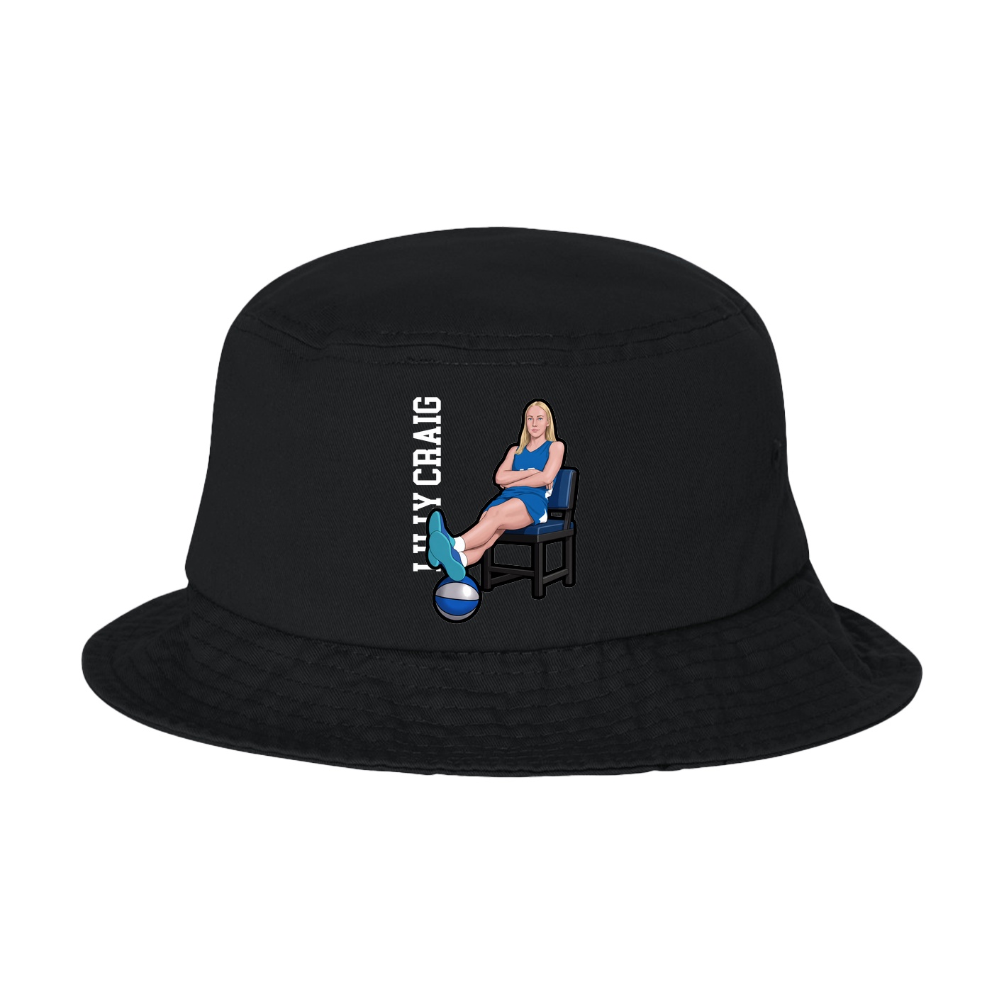 Bucket Cap — Name Vertical in Black
