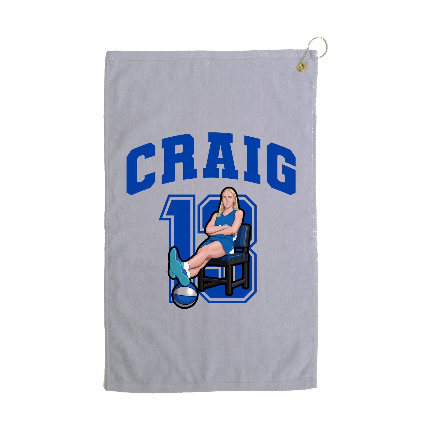 Golf Towel — Number in Grey