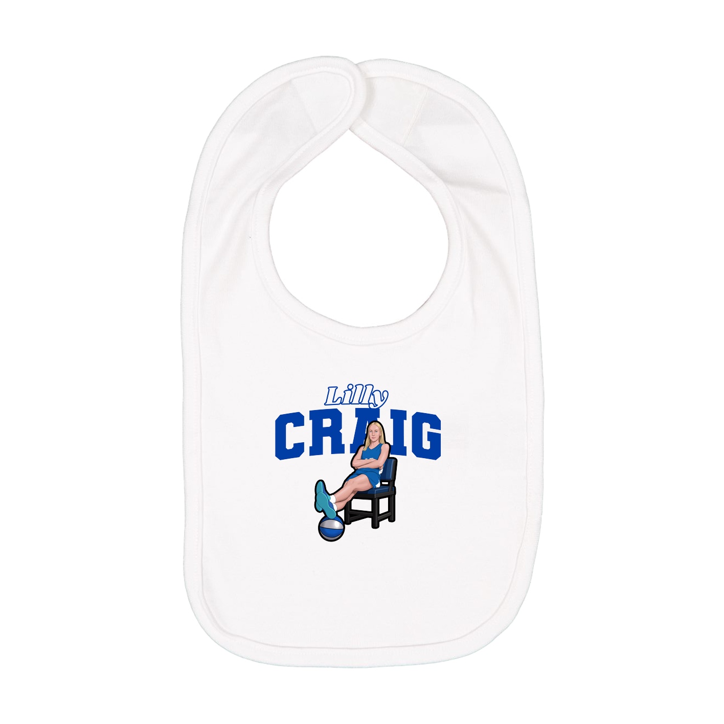 Infant Bib — Name Arch in White