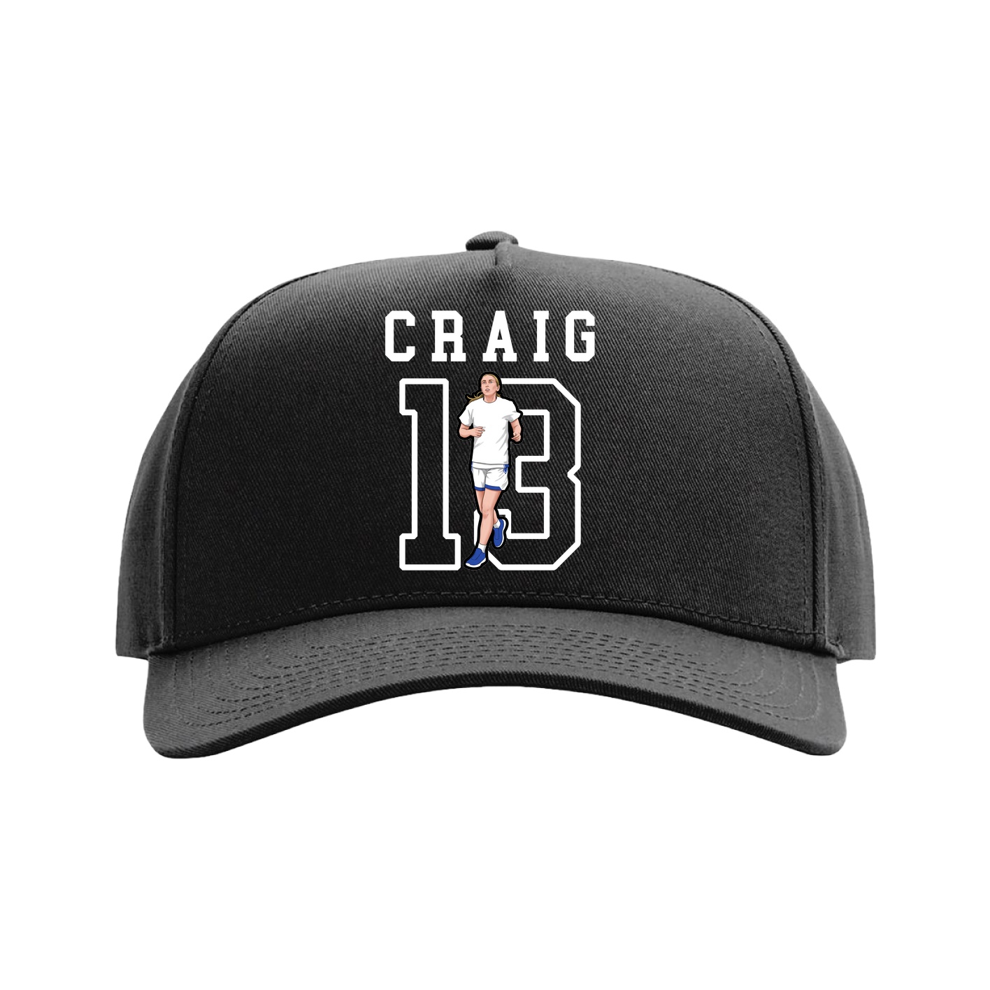 Full Fabric Five-Panel Champ Cap — Shirsey in Black