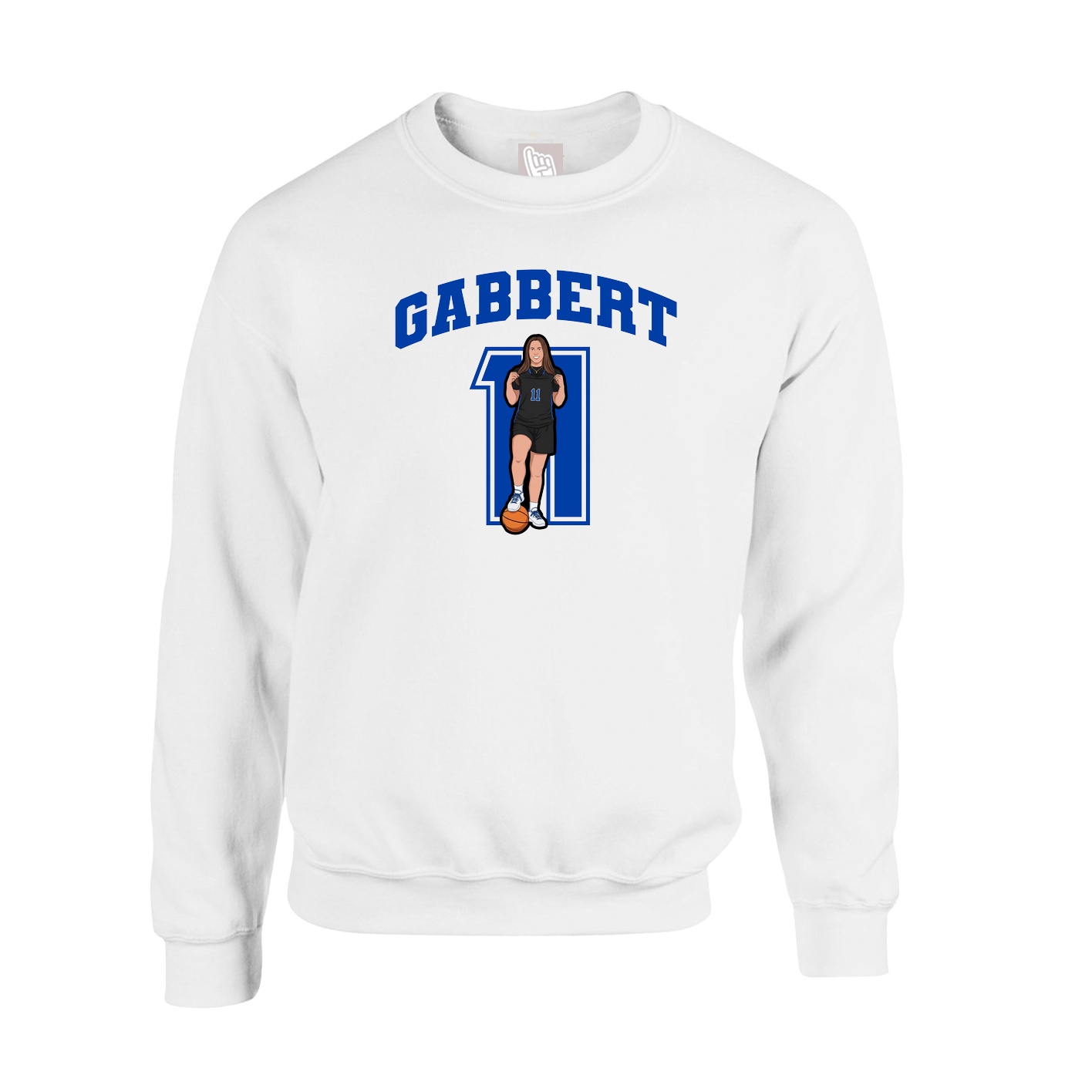 Fleece Crew — Number in White