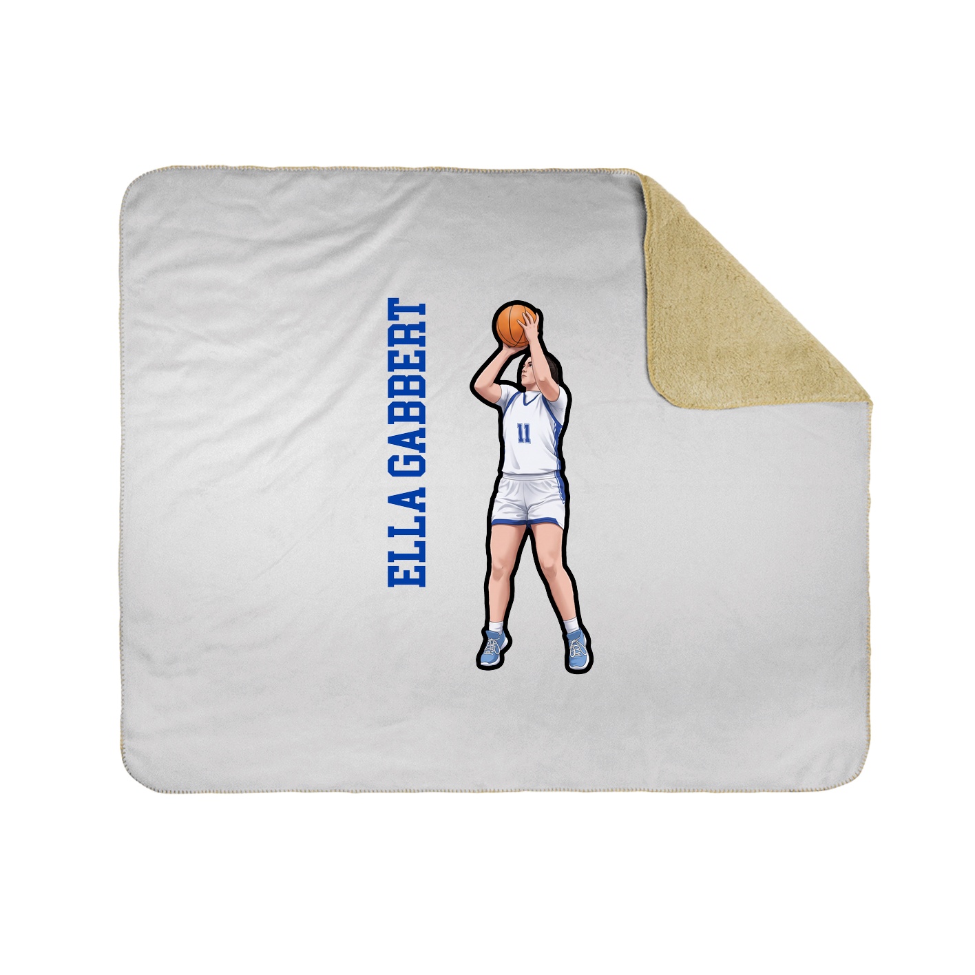 Throw Blanket — Name Vertical in White