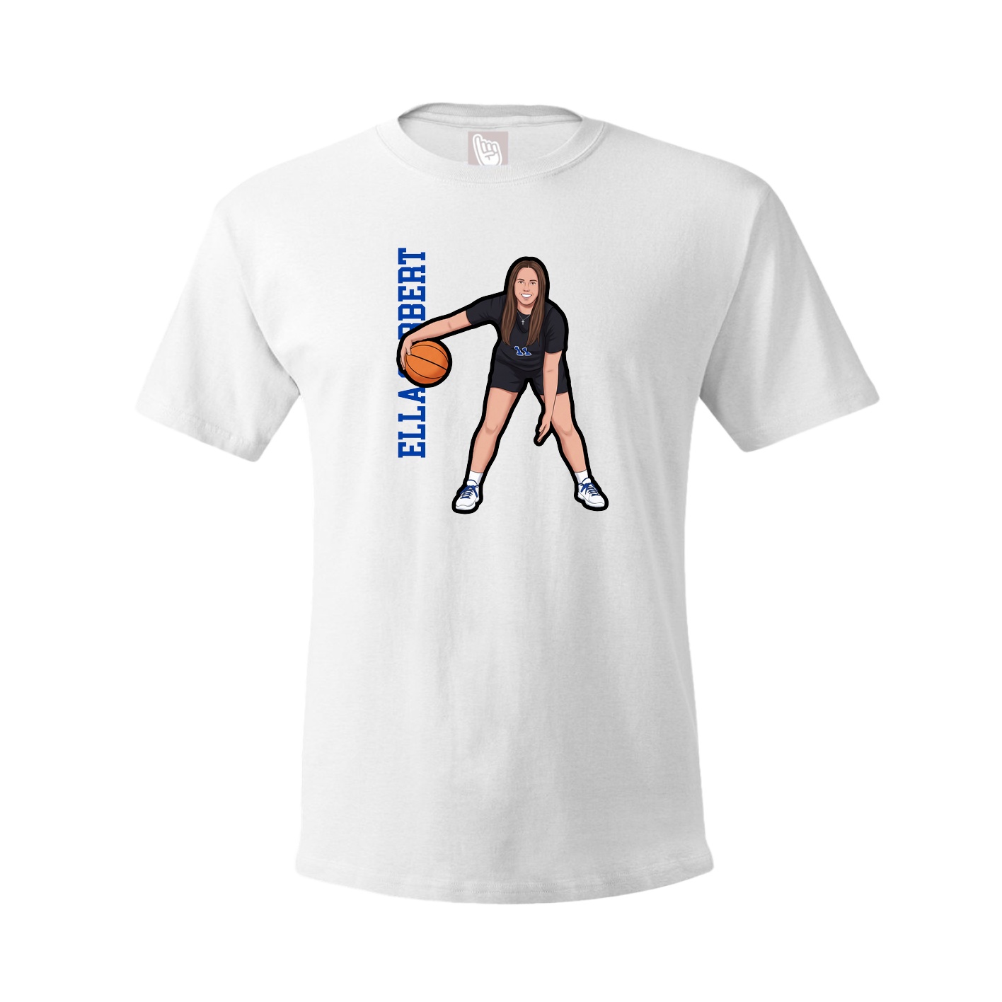Tee — Name Vertical in White