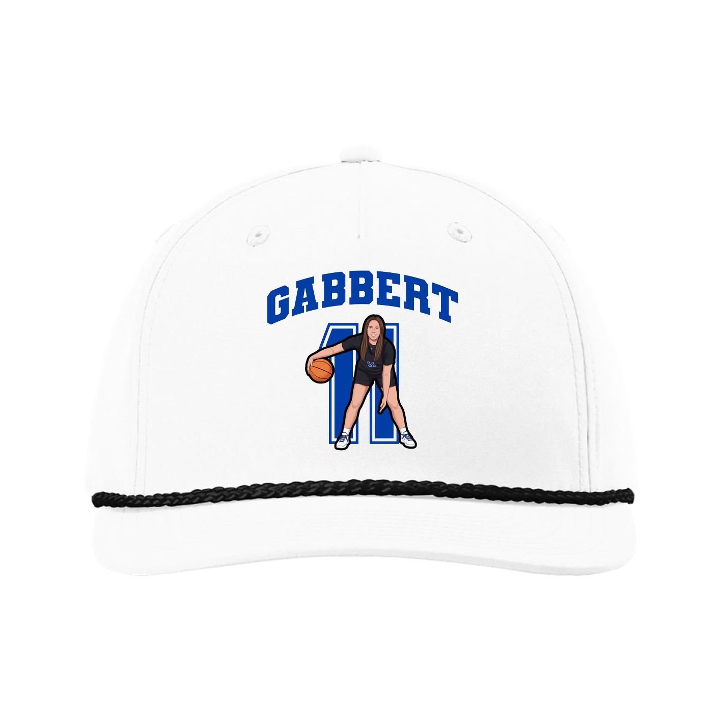 Five-Panel Classic Rope Cap — Number in White