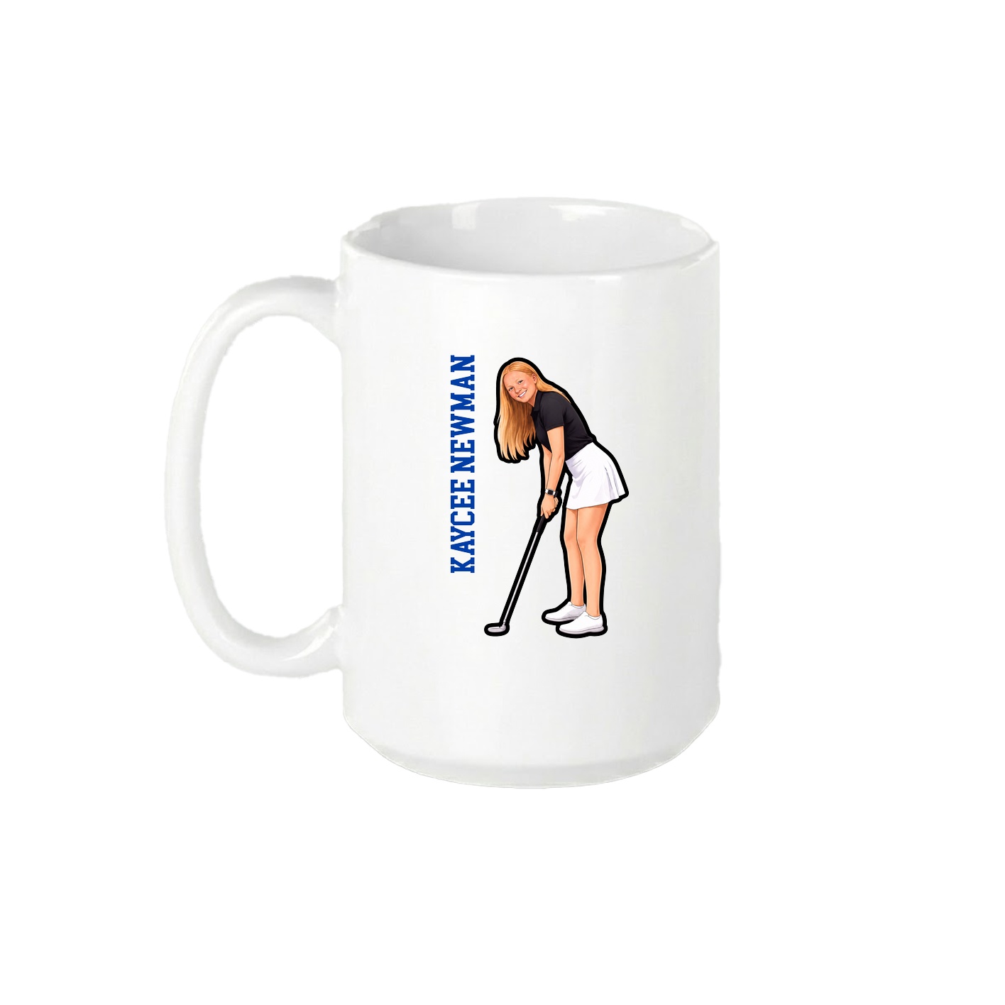 15oz Coffee Mug — Name Vertical in White