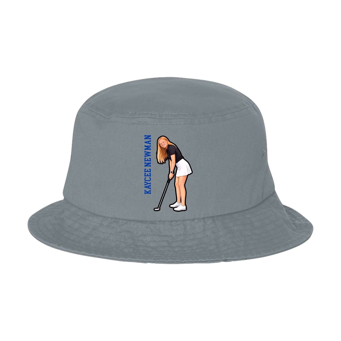 Bucket Cap — Name Vertical in Grey