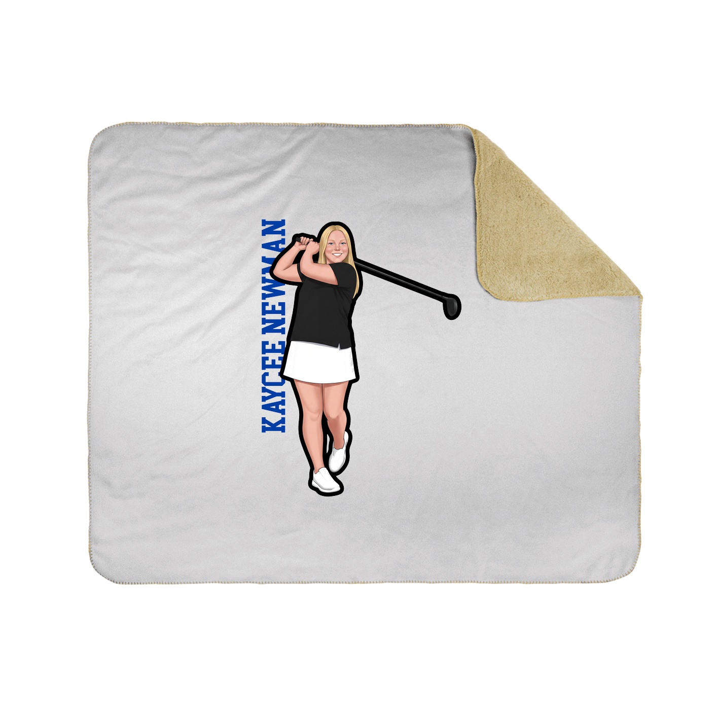 Throw Blanket — Name Vertical in White