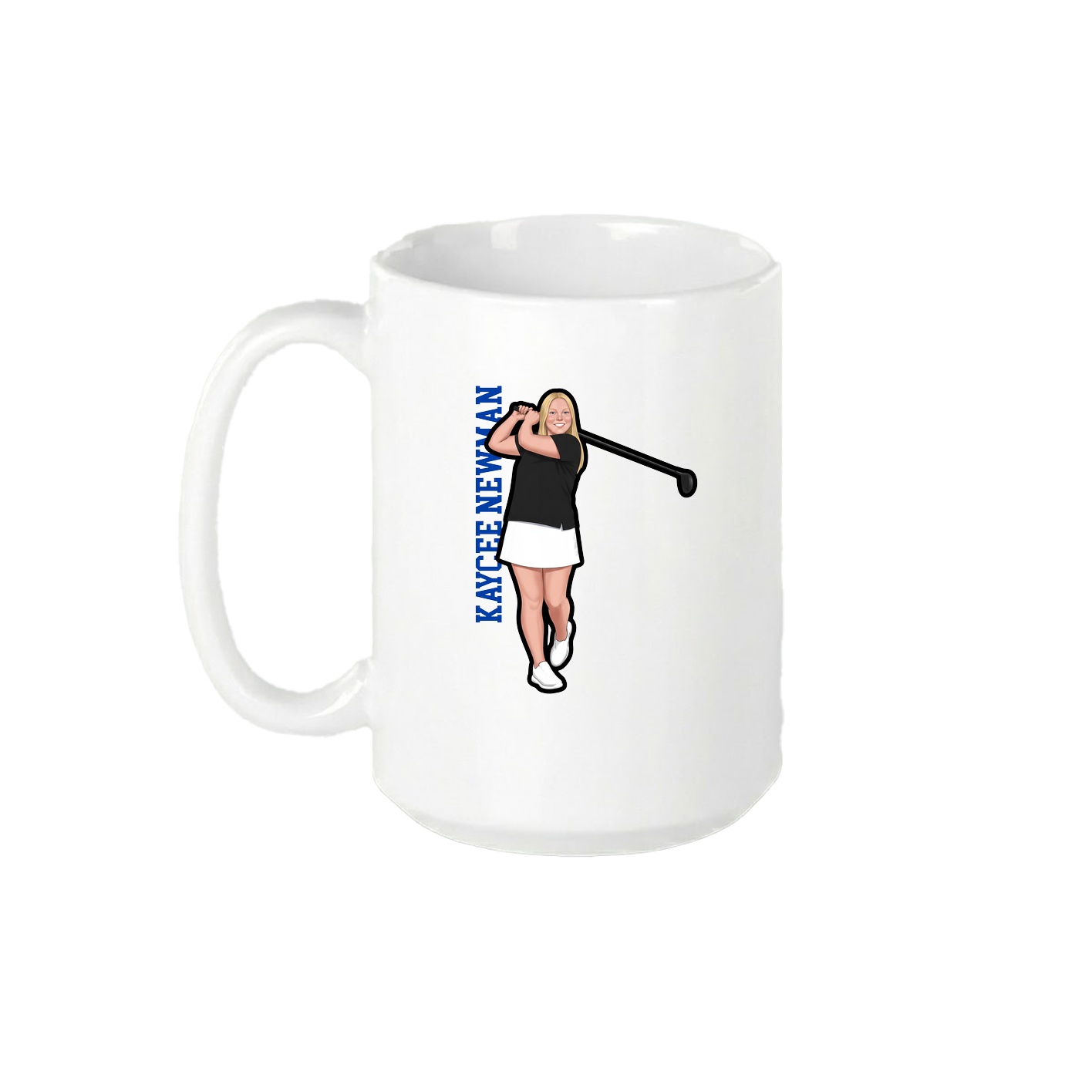 15oz Coffee Mug — Name Vertical in White