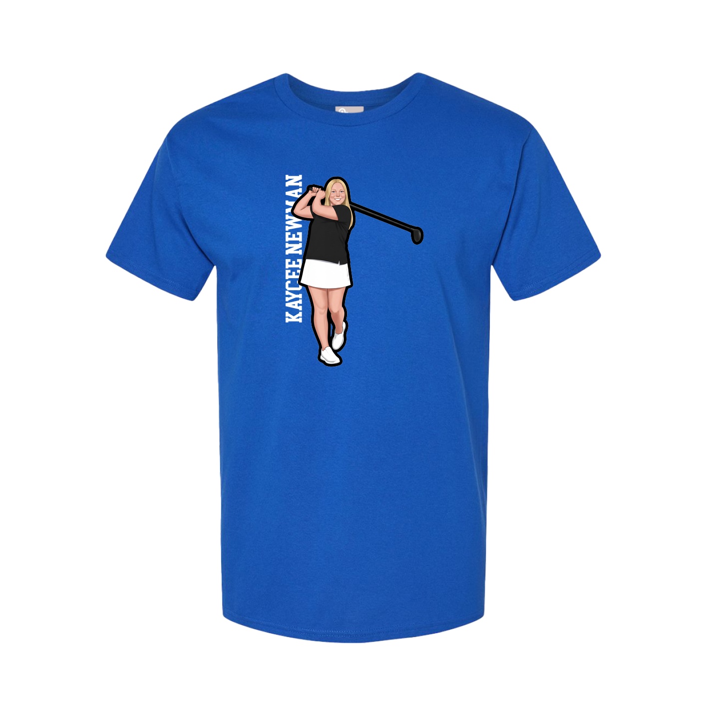 Youth Tee — Name Vertical in Royal