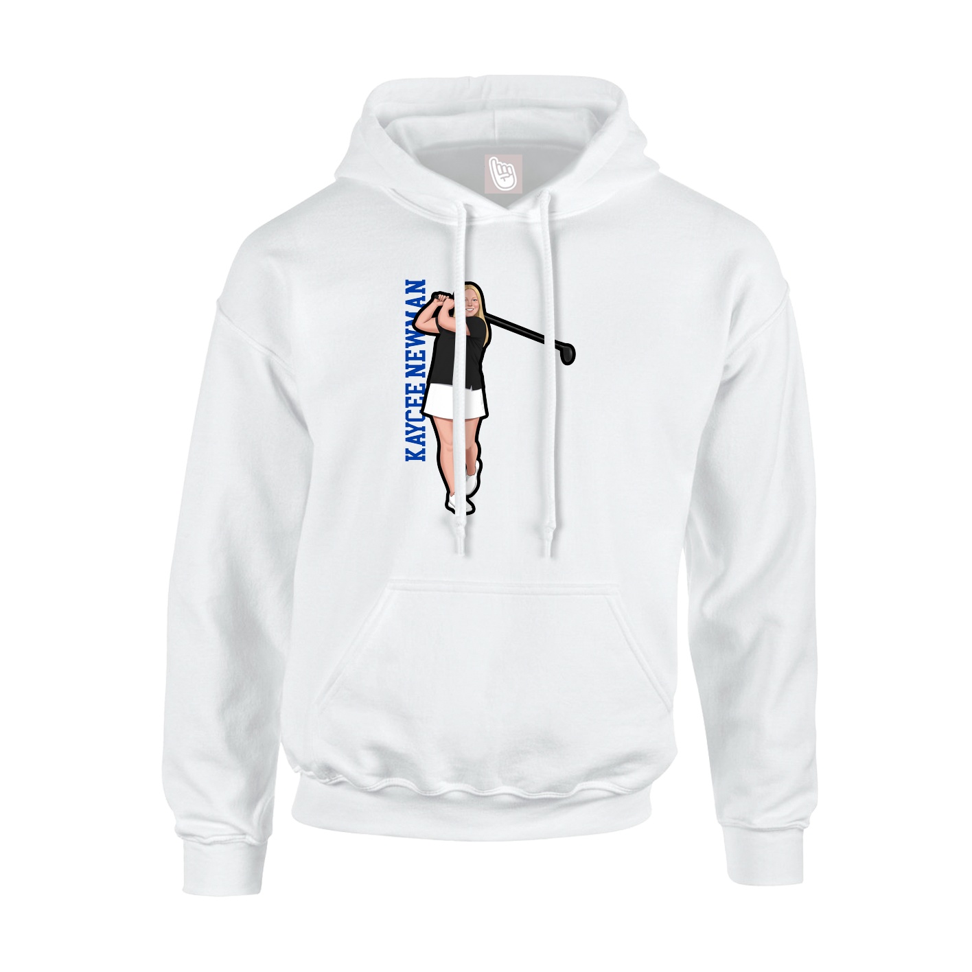 Youth Hoodie — Name Vertical in White