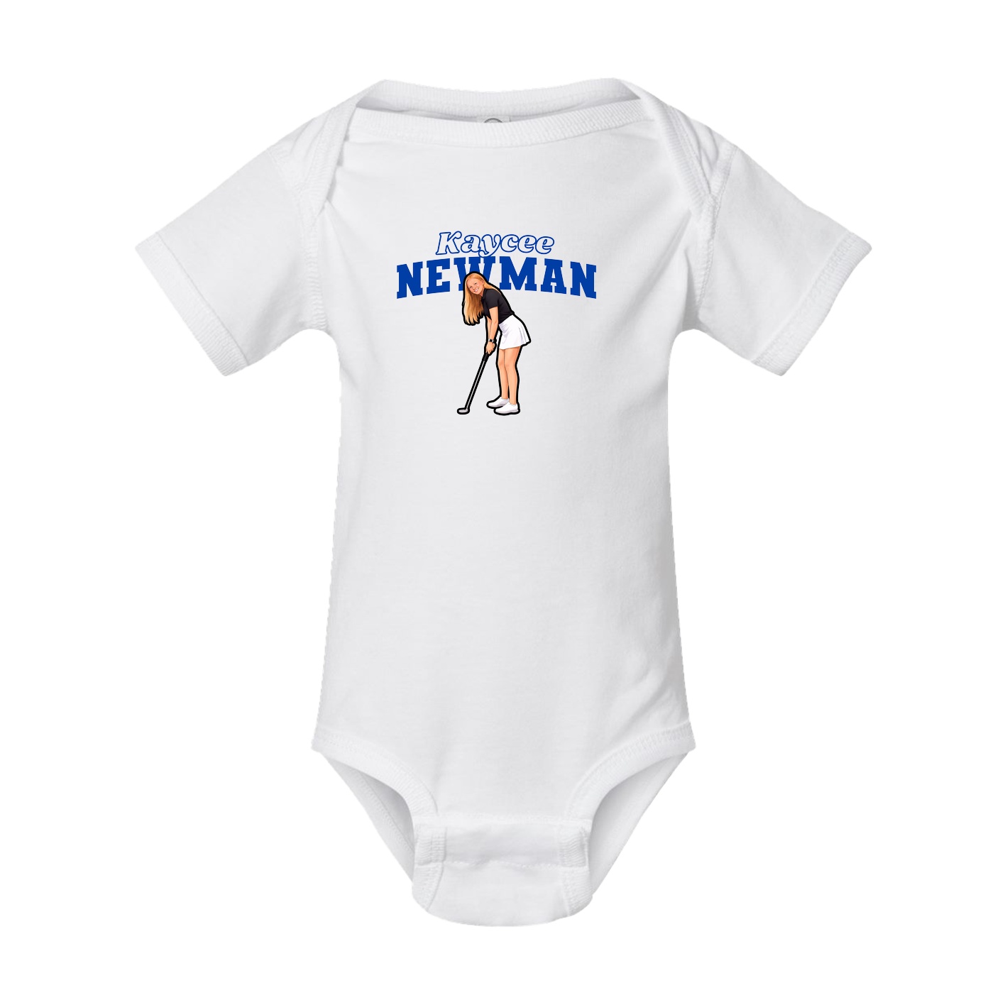 Baby Onesie — Name Arch in White