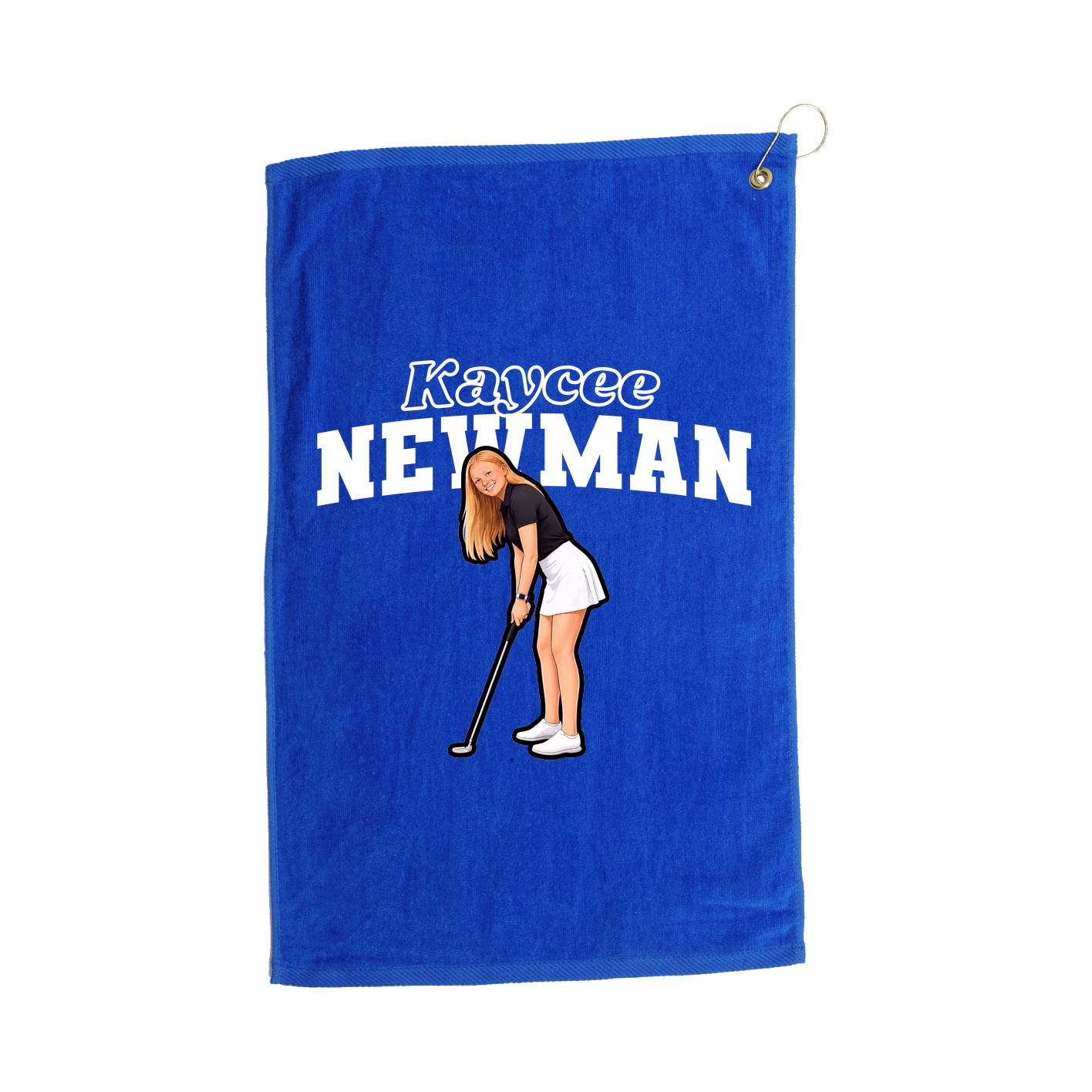 Golf Towel — Name Arch in Royal