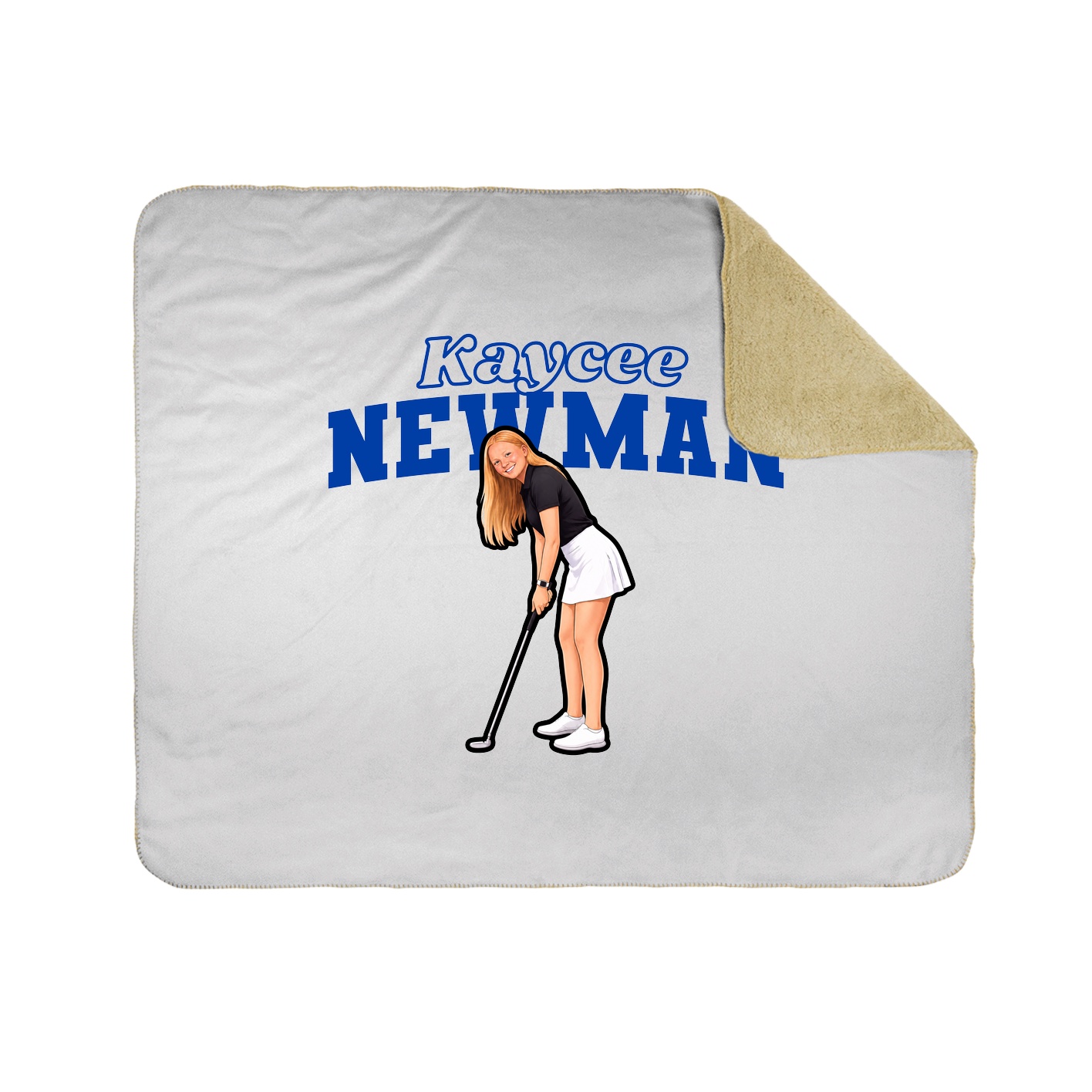 Throw Blanket — Name Arch in White