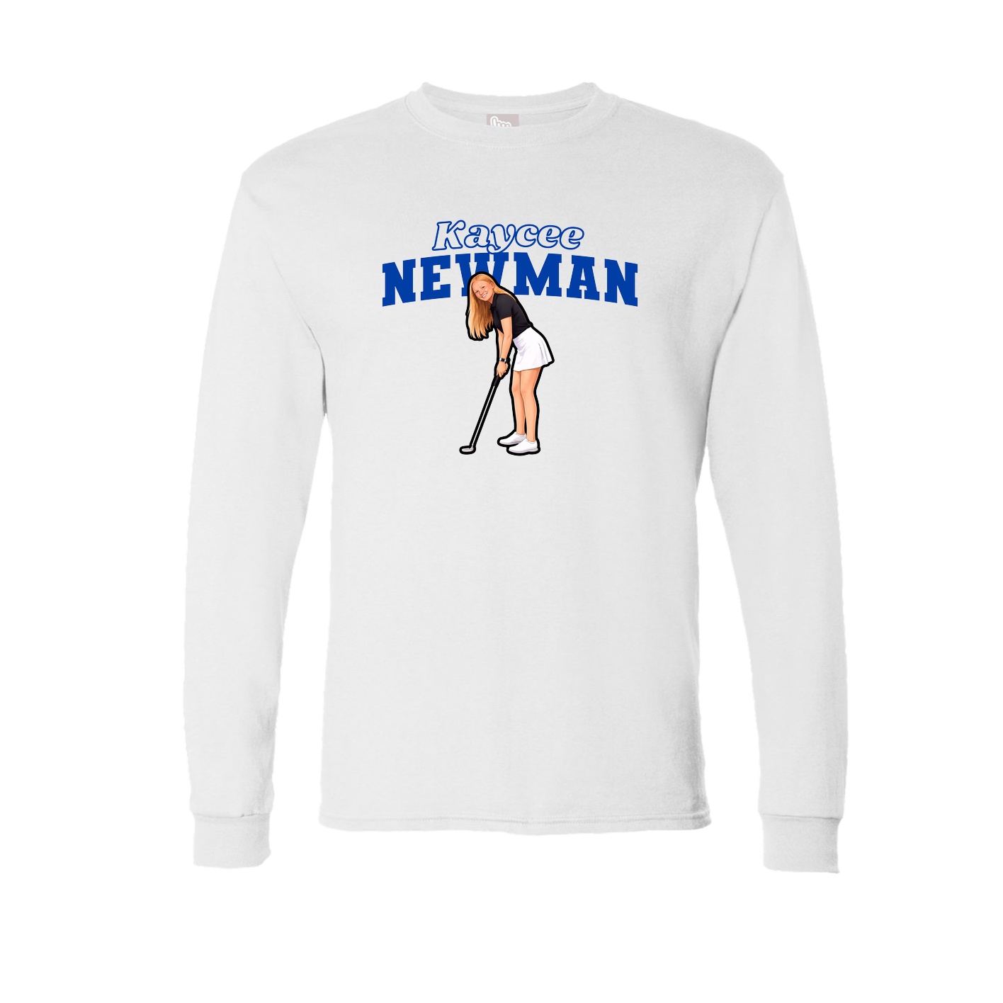 Long Sleeve Tee — Name Arch in White