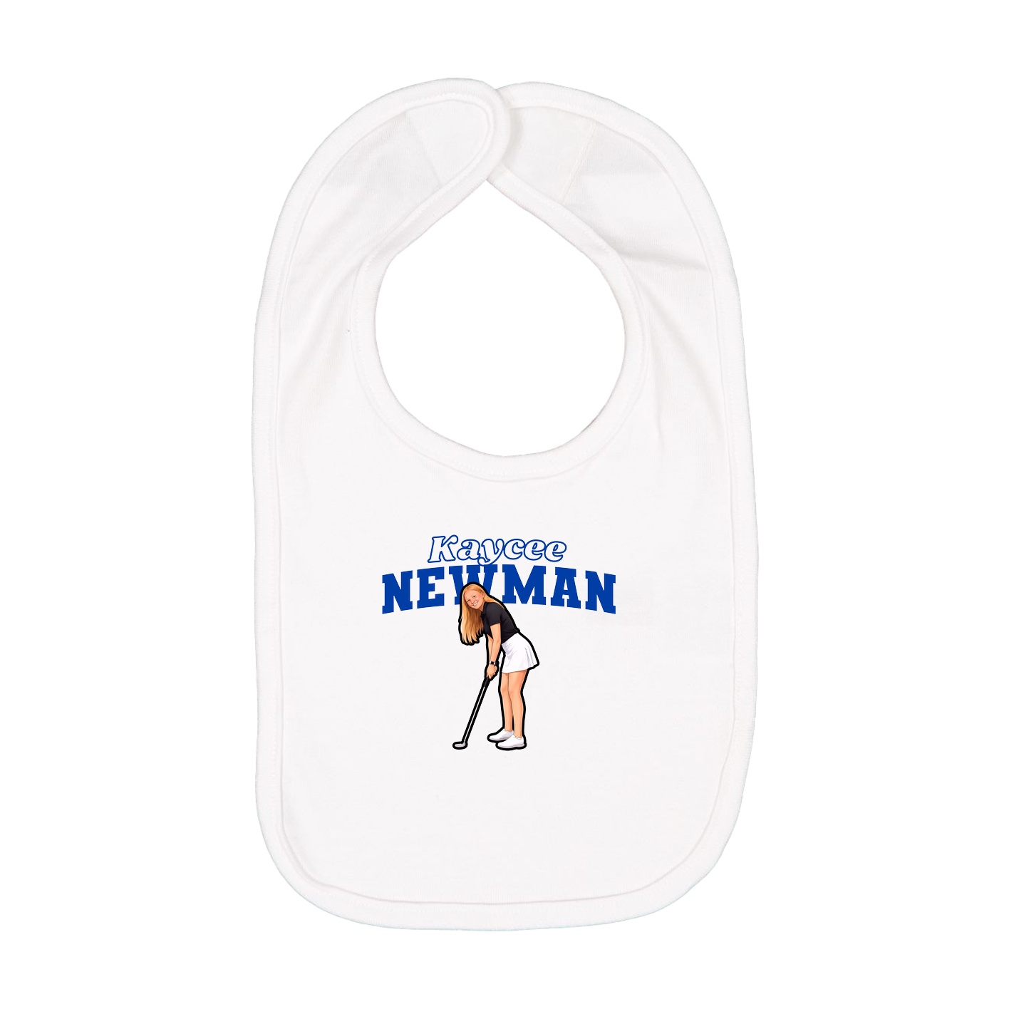 Infant Bib — Name Arch in White