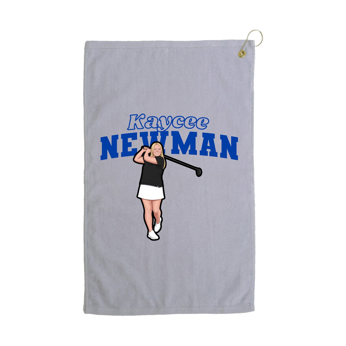 Golf Towel — Name Arch in Grey