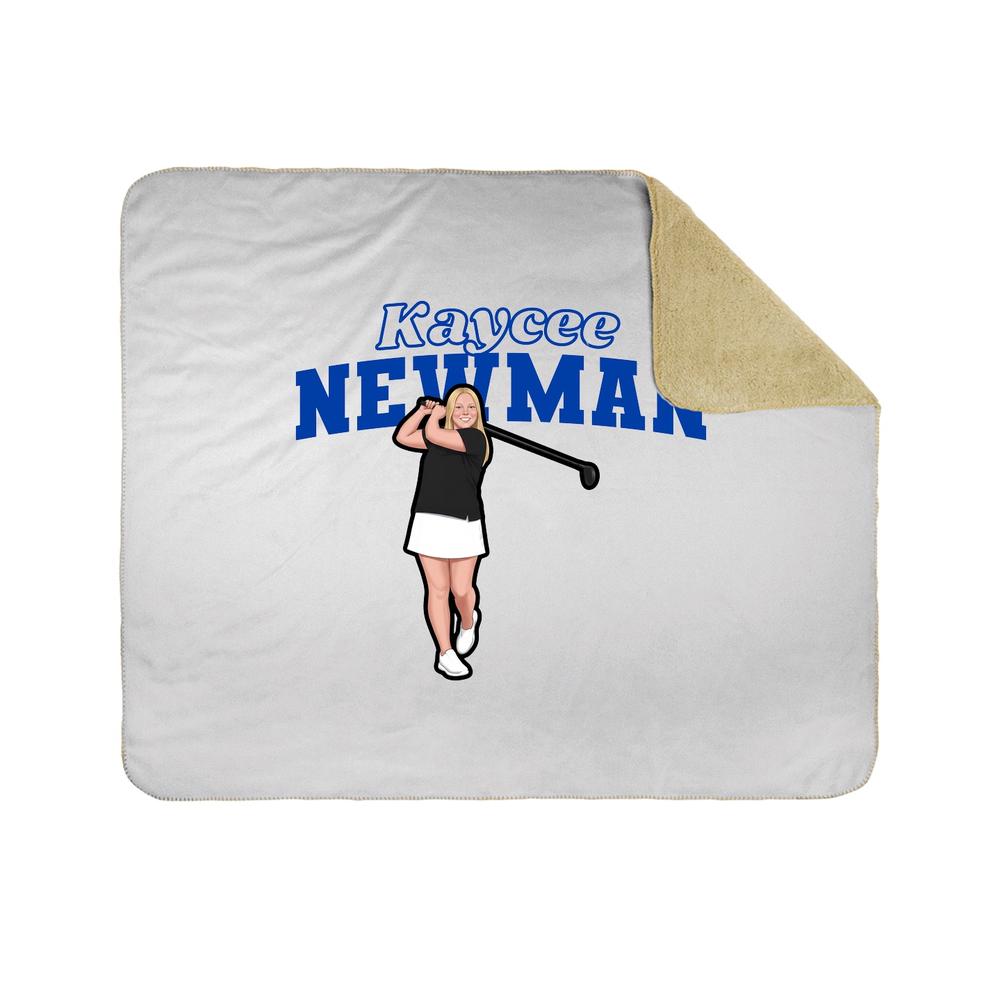 Throw Blanket — Name Arch in White