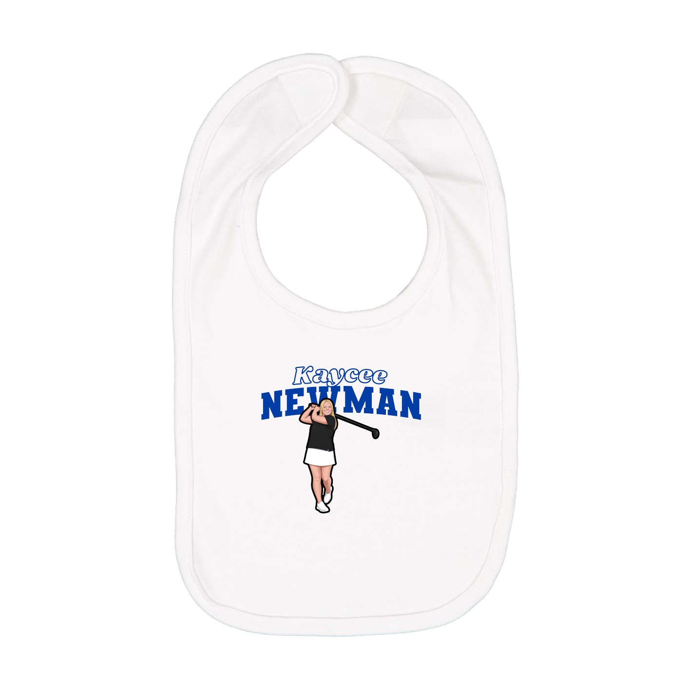 Infant Bib — Name Arch in White