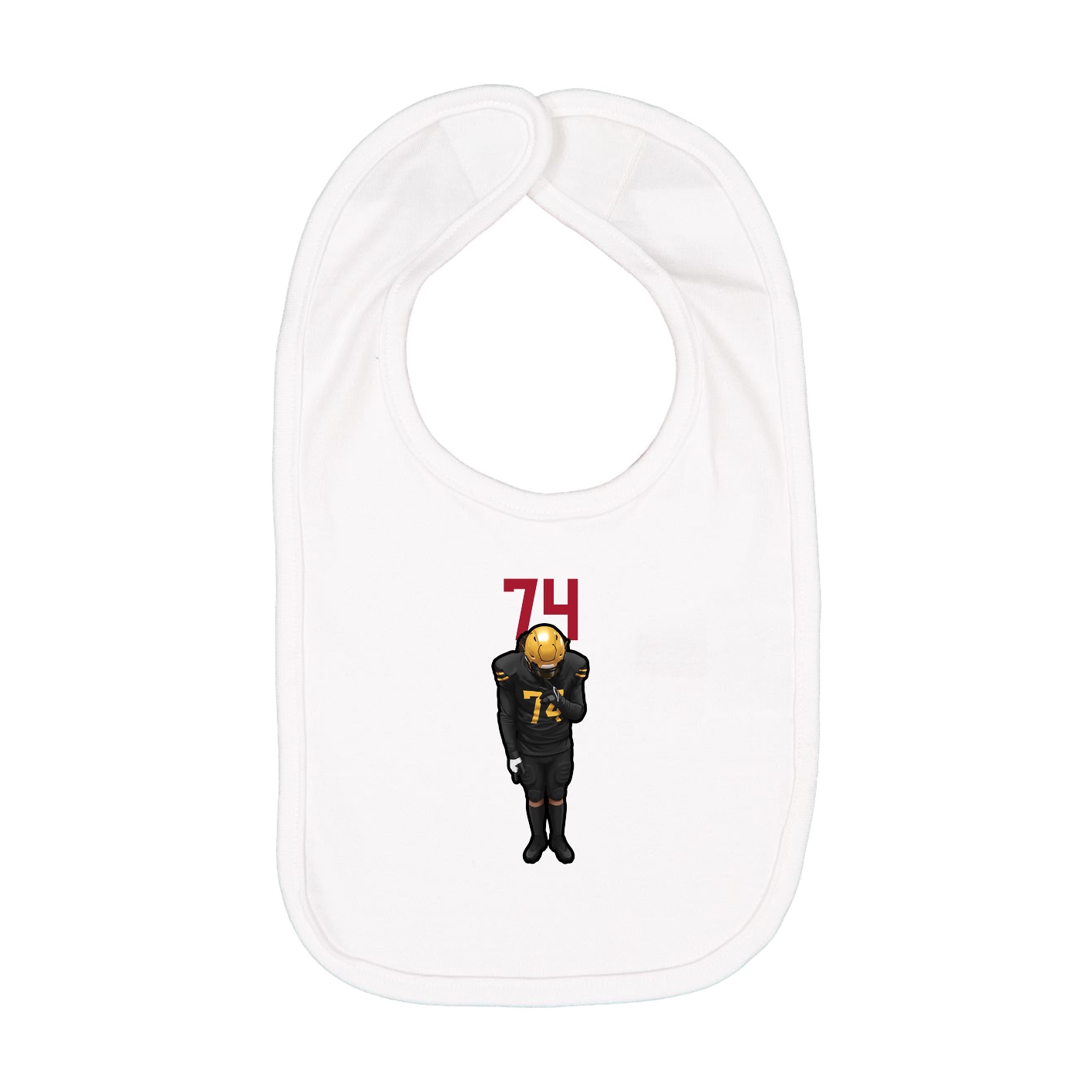 Infant Bib — Number Top in White
