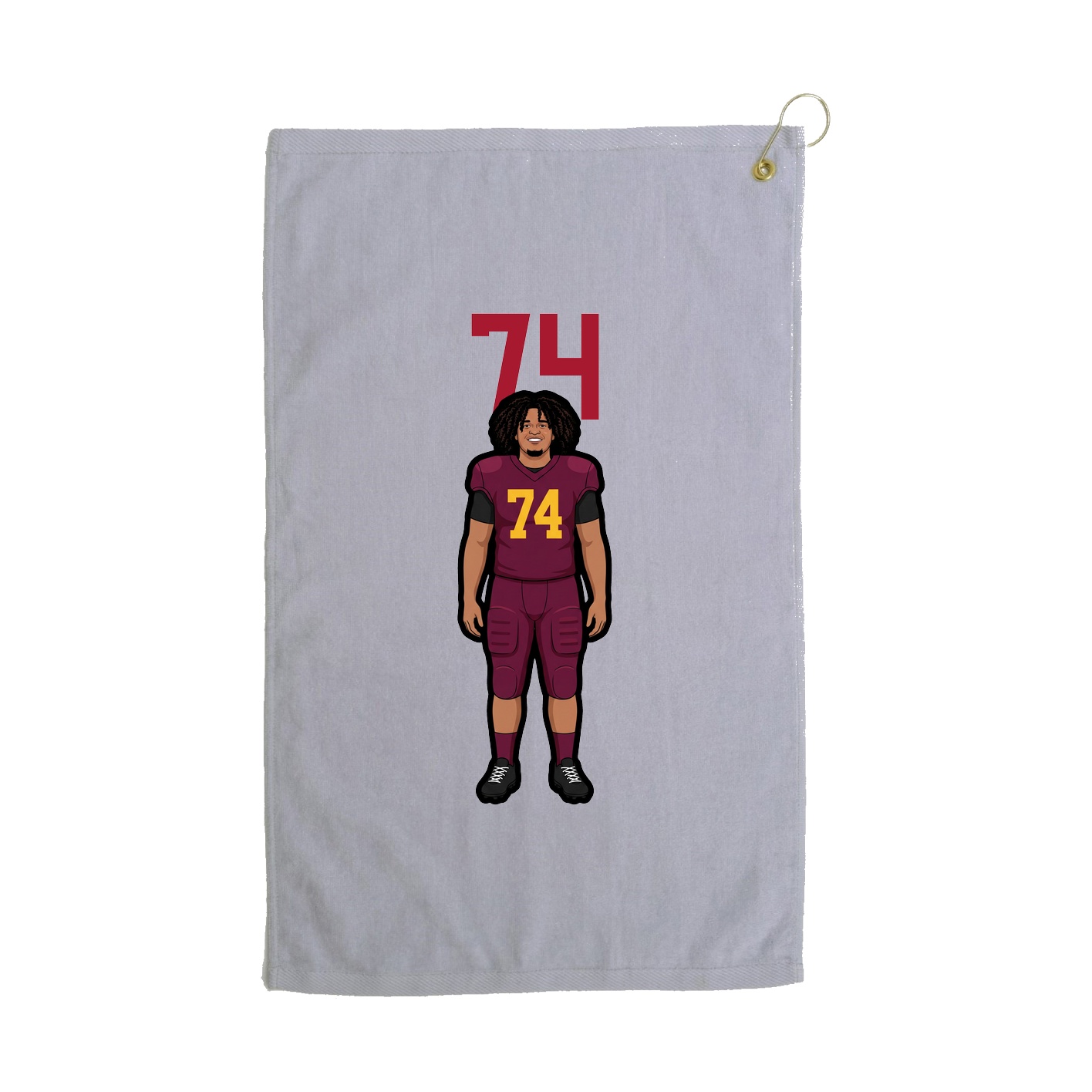 Golf Towel — Number Top in Grey