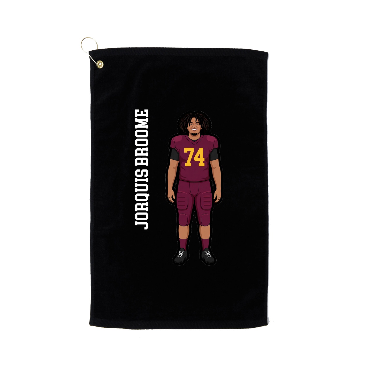 Golf Towel — Name Vertical in Black