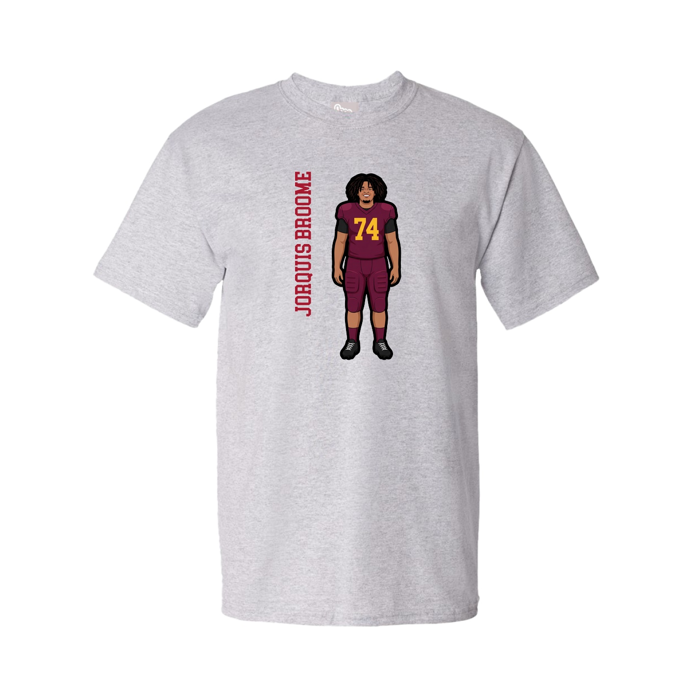 Tee — Name Vertical in Grey