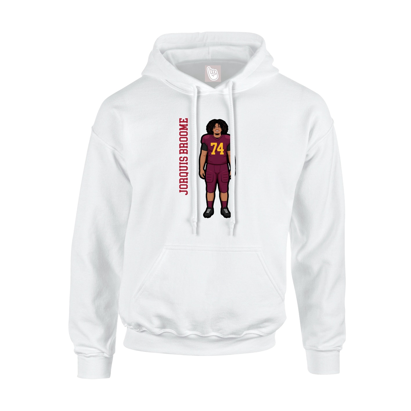 Hoodie — Name Vertical in White