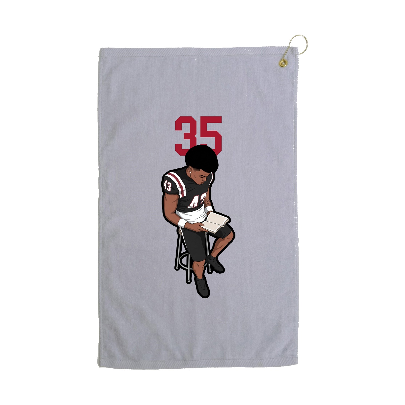 Golf Towel — Number Top in Grey