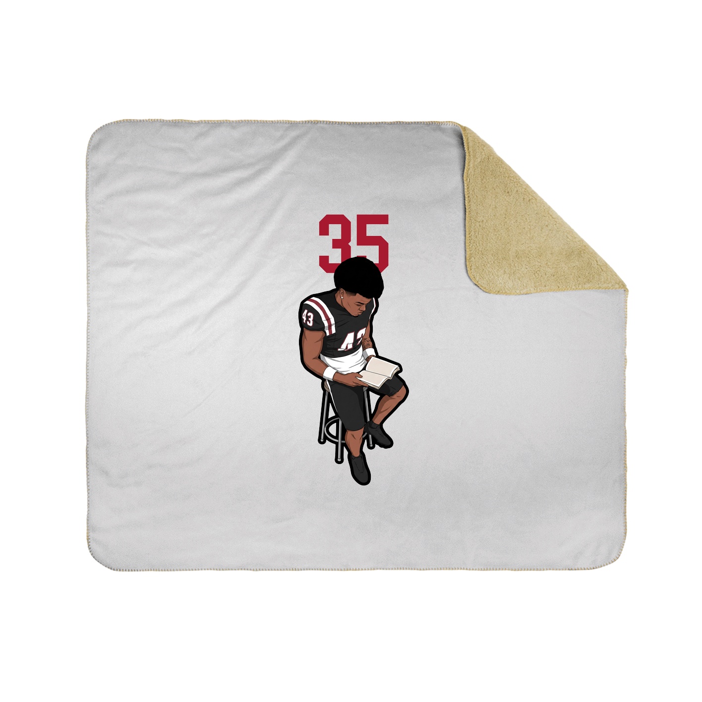 Throw Blanket — Number Top in White