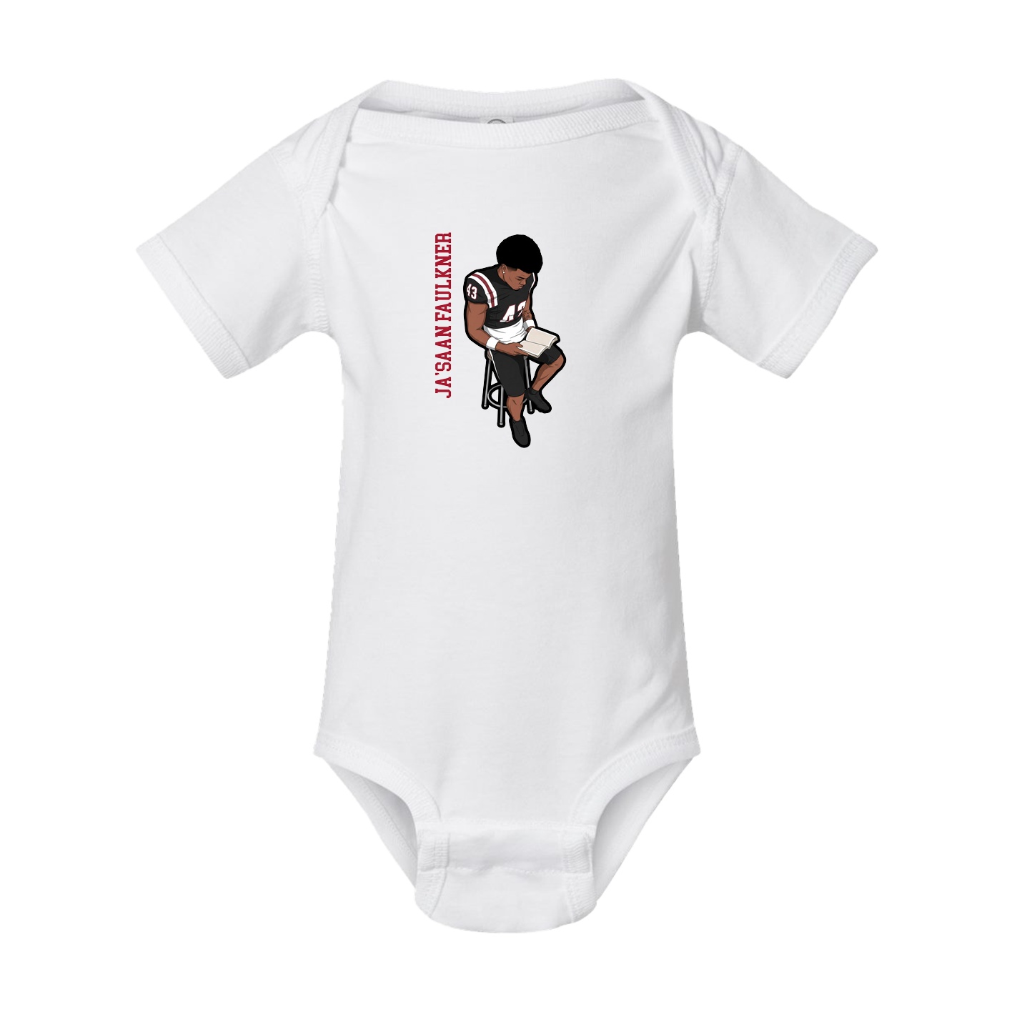 Baby Onesie — Name Vertical in White