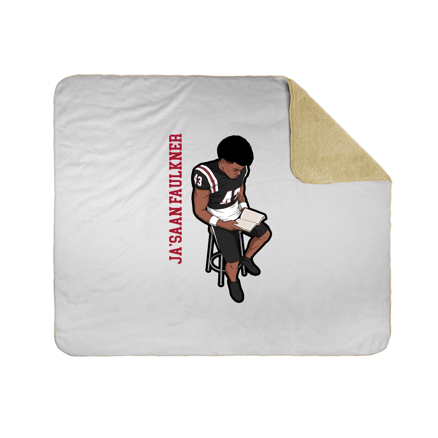 Throw Blanket — Name Vertical in White