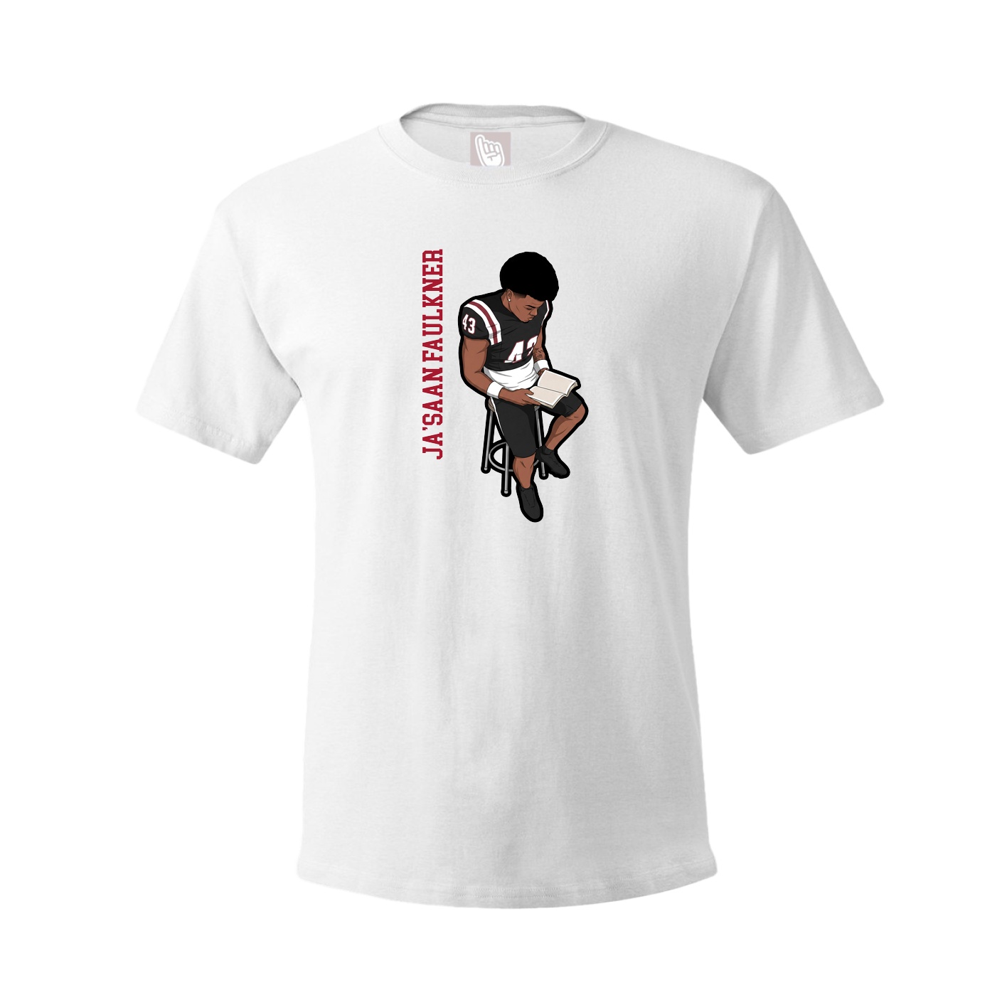 Youth Tee — Name Vertical in White