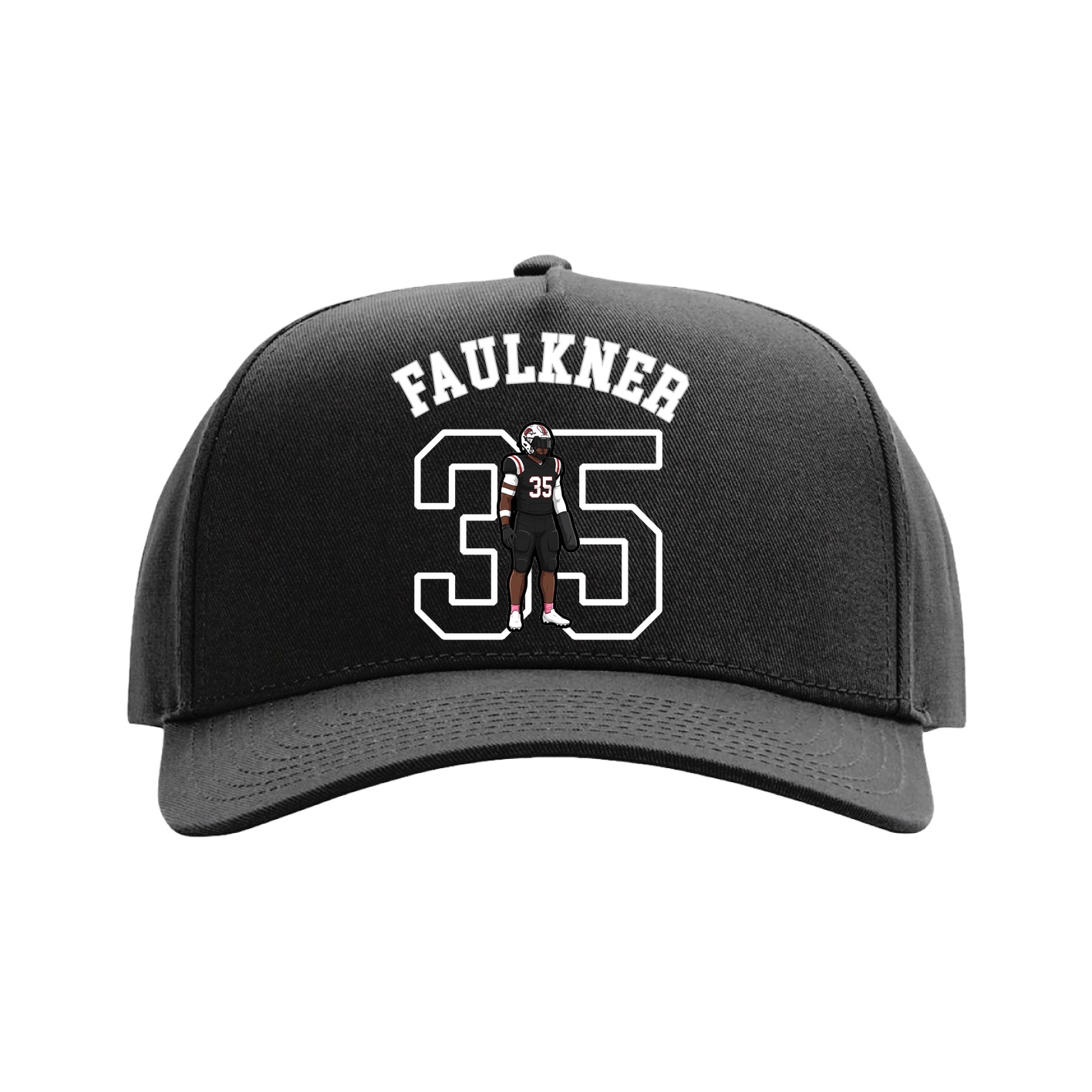 Full Fabric Five-Panel Champ Cap — Shirsey Arch in Black
