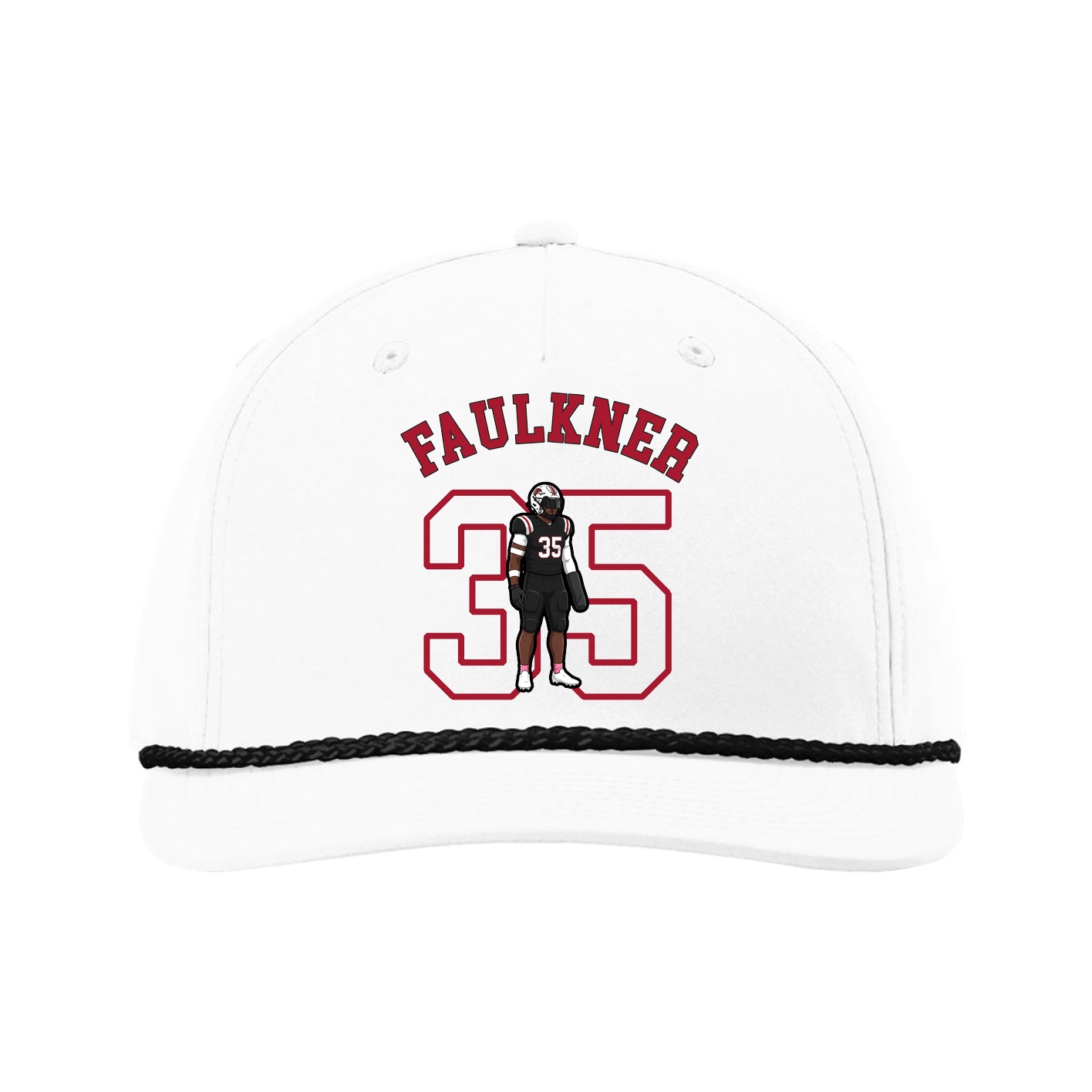 Five-Panel Classic Rope Cap — Shirsey Arch in White