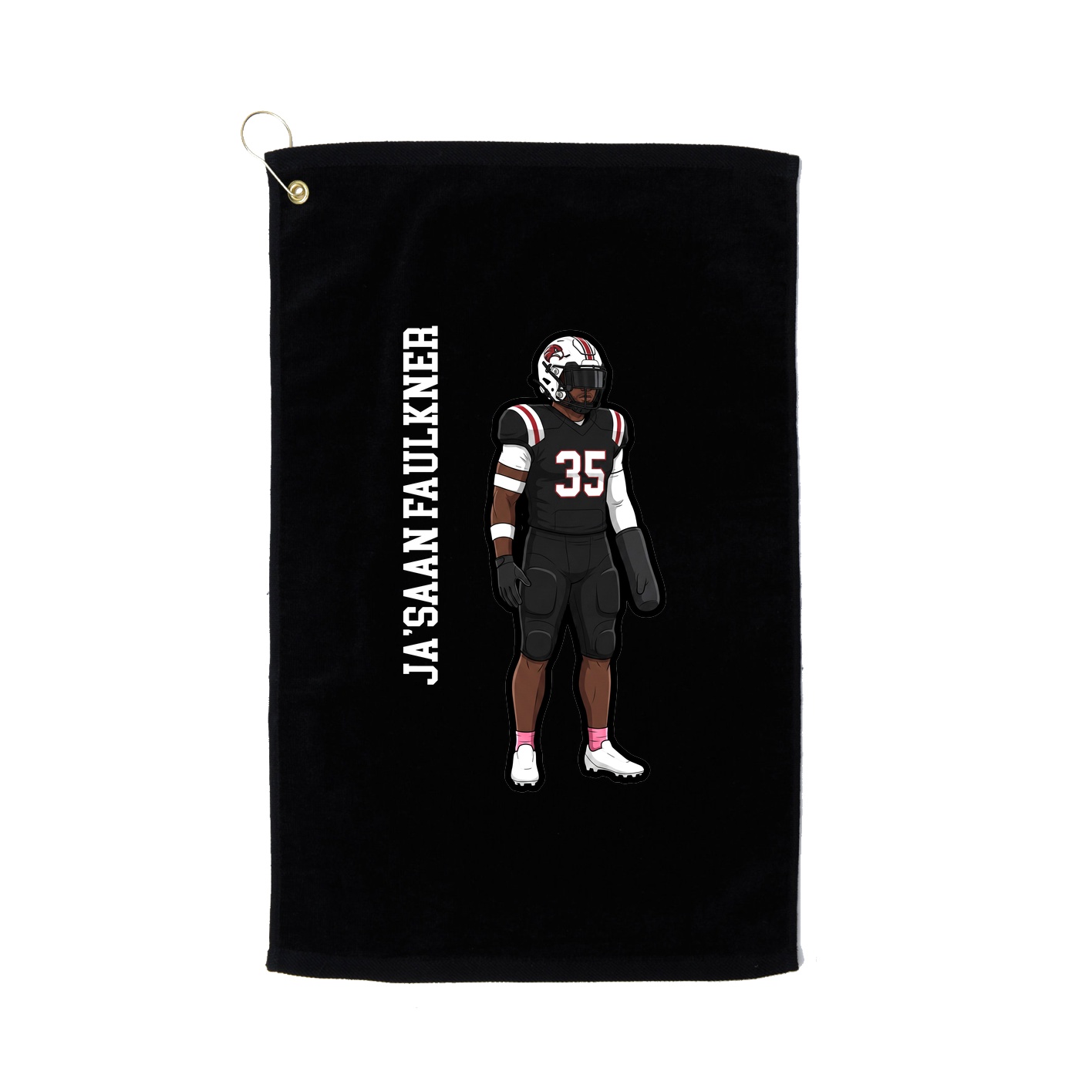 Golf Towel — Name Vertical in Black
