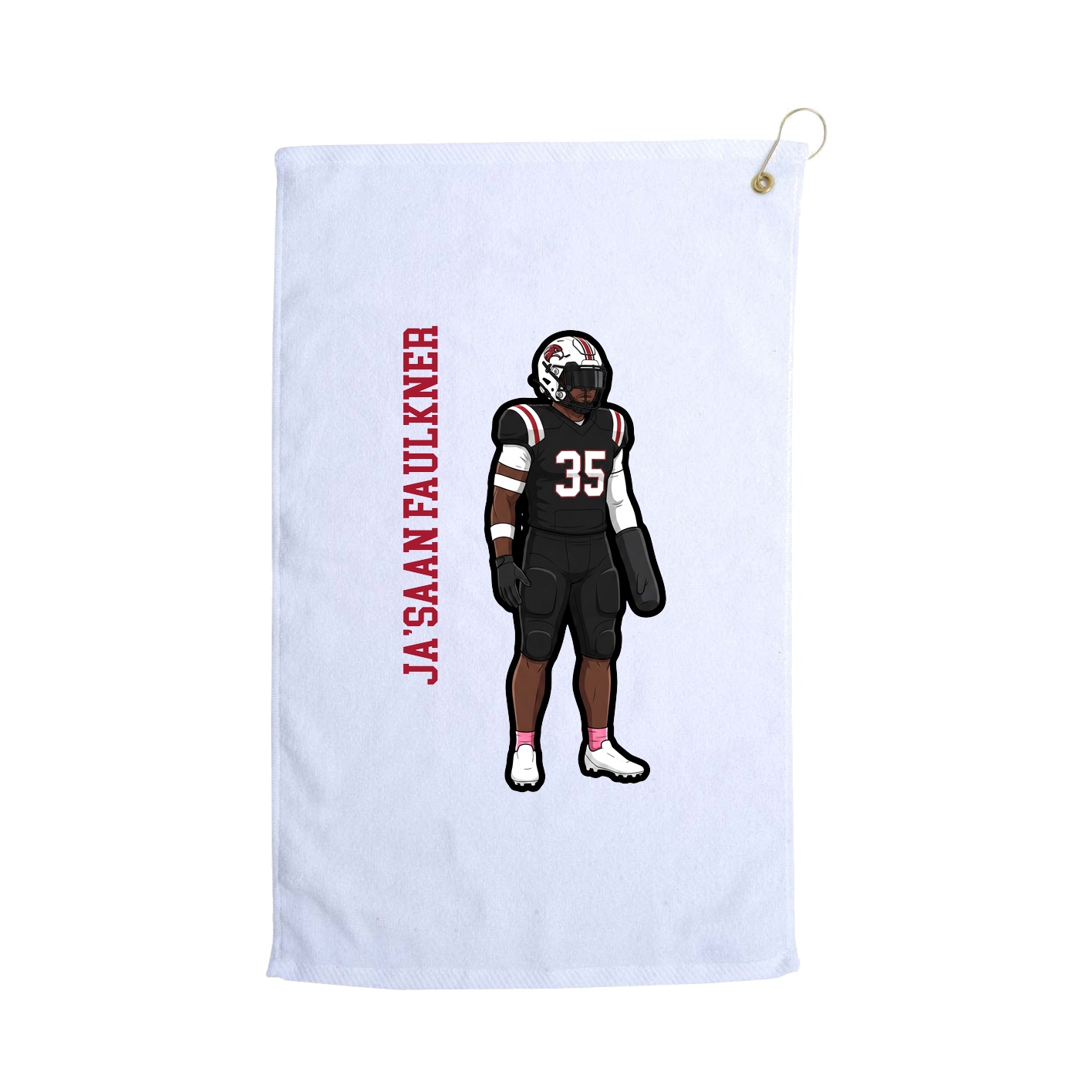 Golf Towel — Name Vertical in White